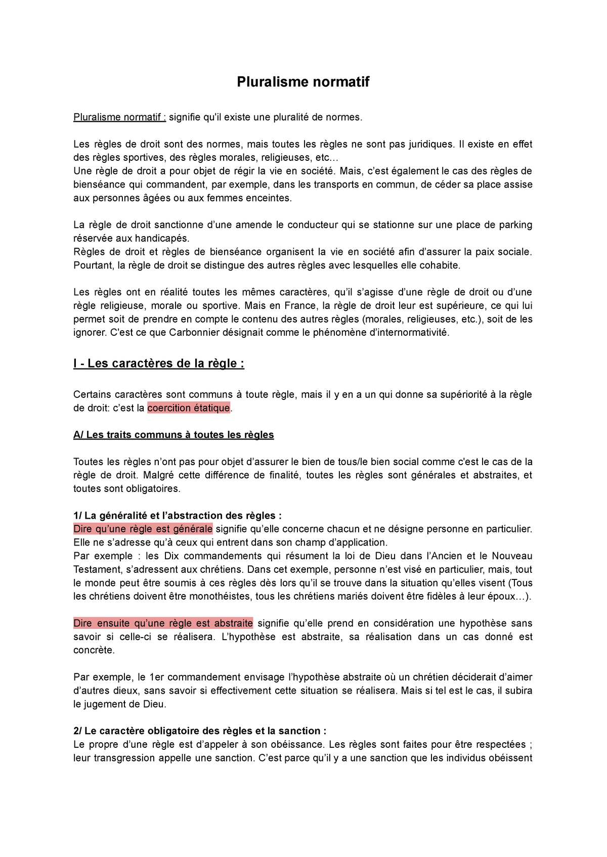 S1 AES - Cadre Juridique - Pluralisme Normatif - Pluralisme Normatif ...