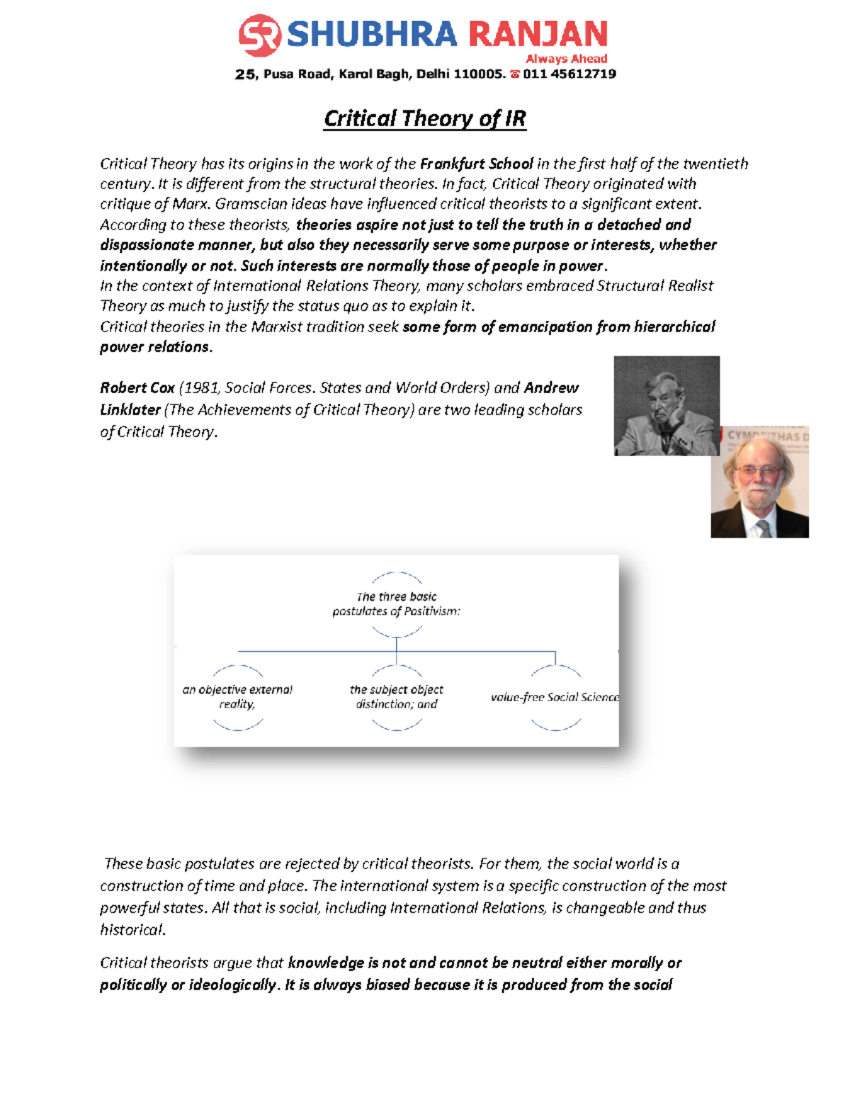 Critical Theorist Approach to IR - Critical Theory of IR Critical ...