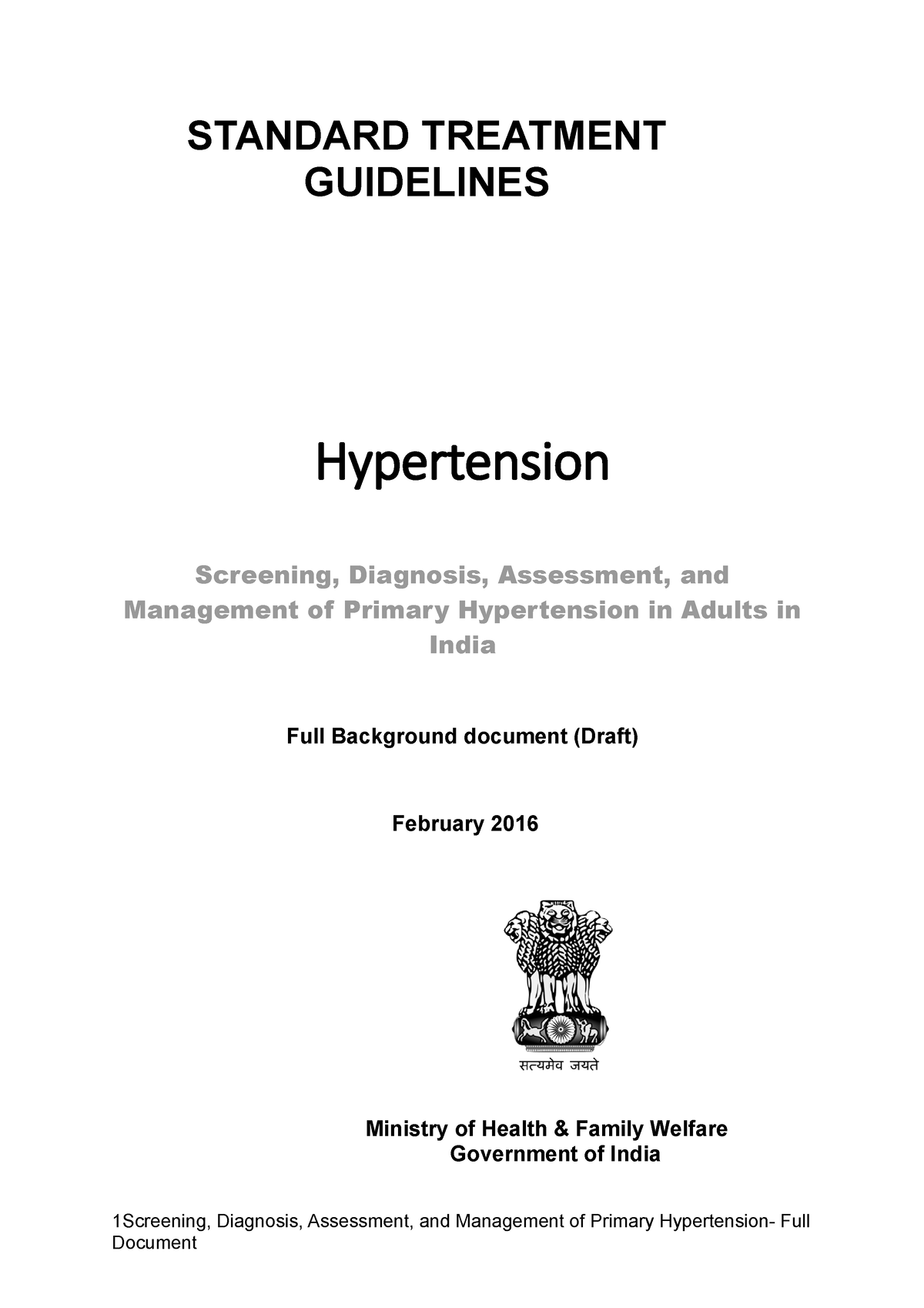 Hypertension full - Jkkak - STANDARD TREATMENT GUIDELINES Hypertension