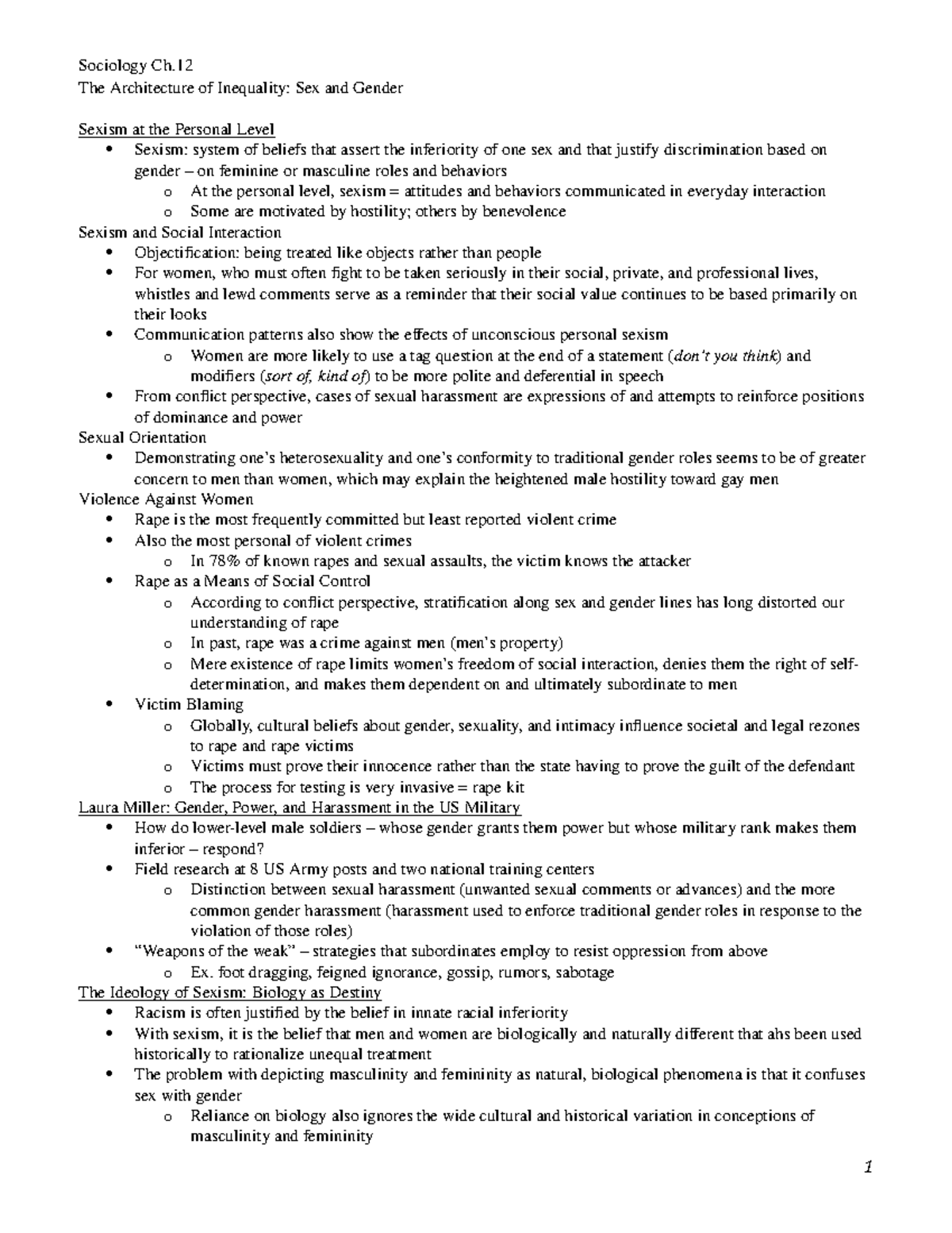 Sociology Ch.12 Notes