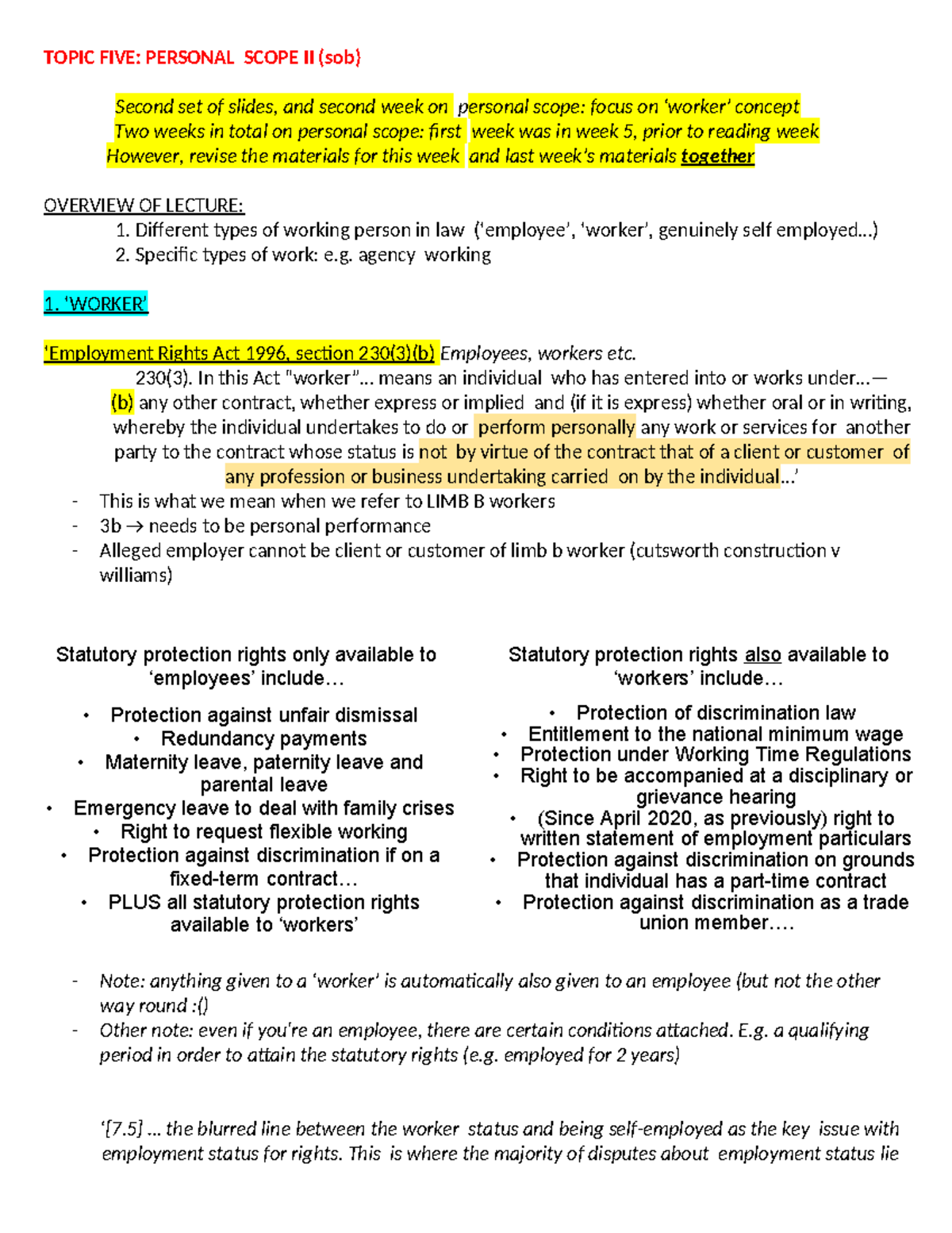 WEEK 6 Personal Scope II - TOPIC FIVE: PERSONAL SCOPE II (sob) Second ...