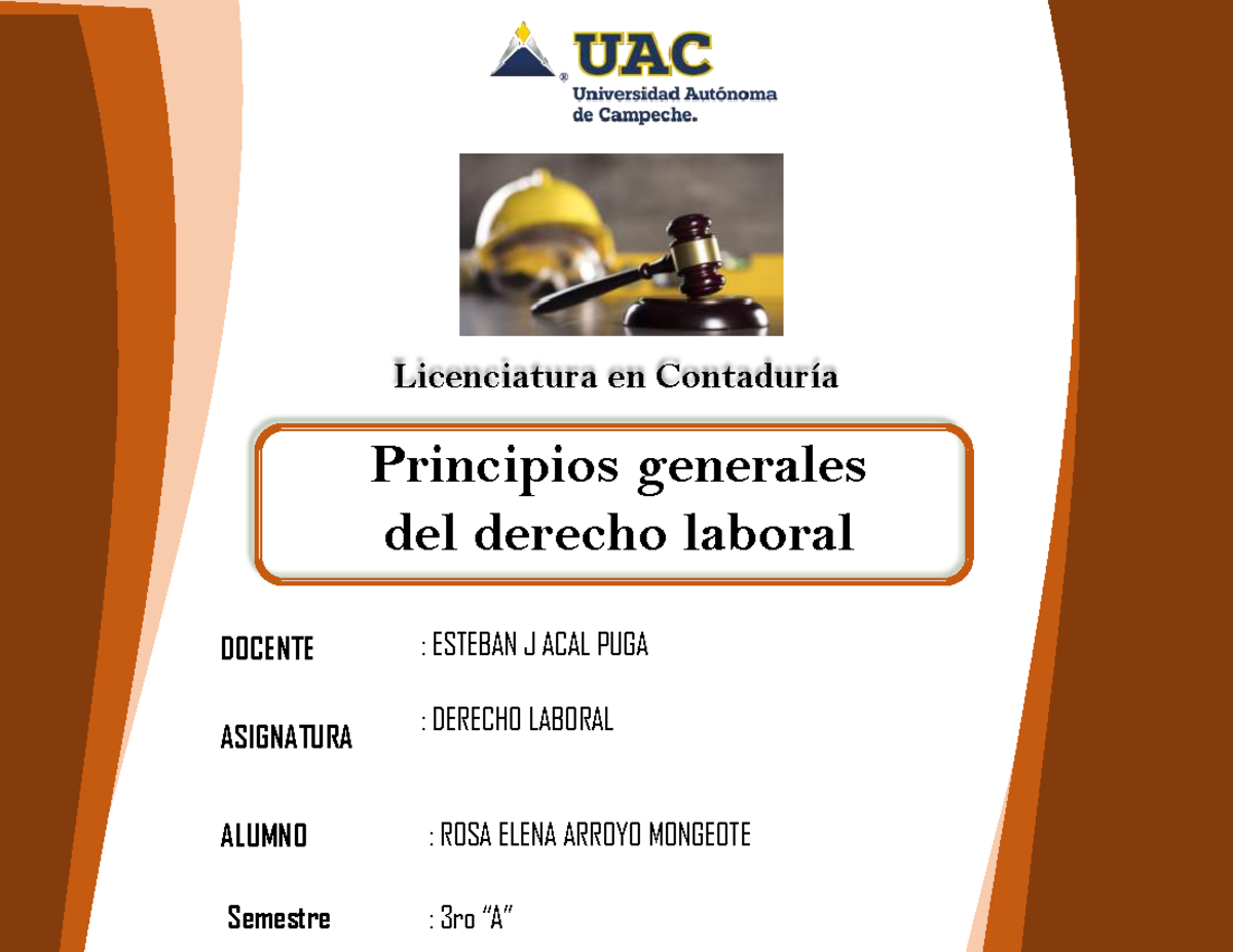 MAPA Conceptual Principio Generales DEL Derecho Laboral - Licenciatura ...