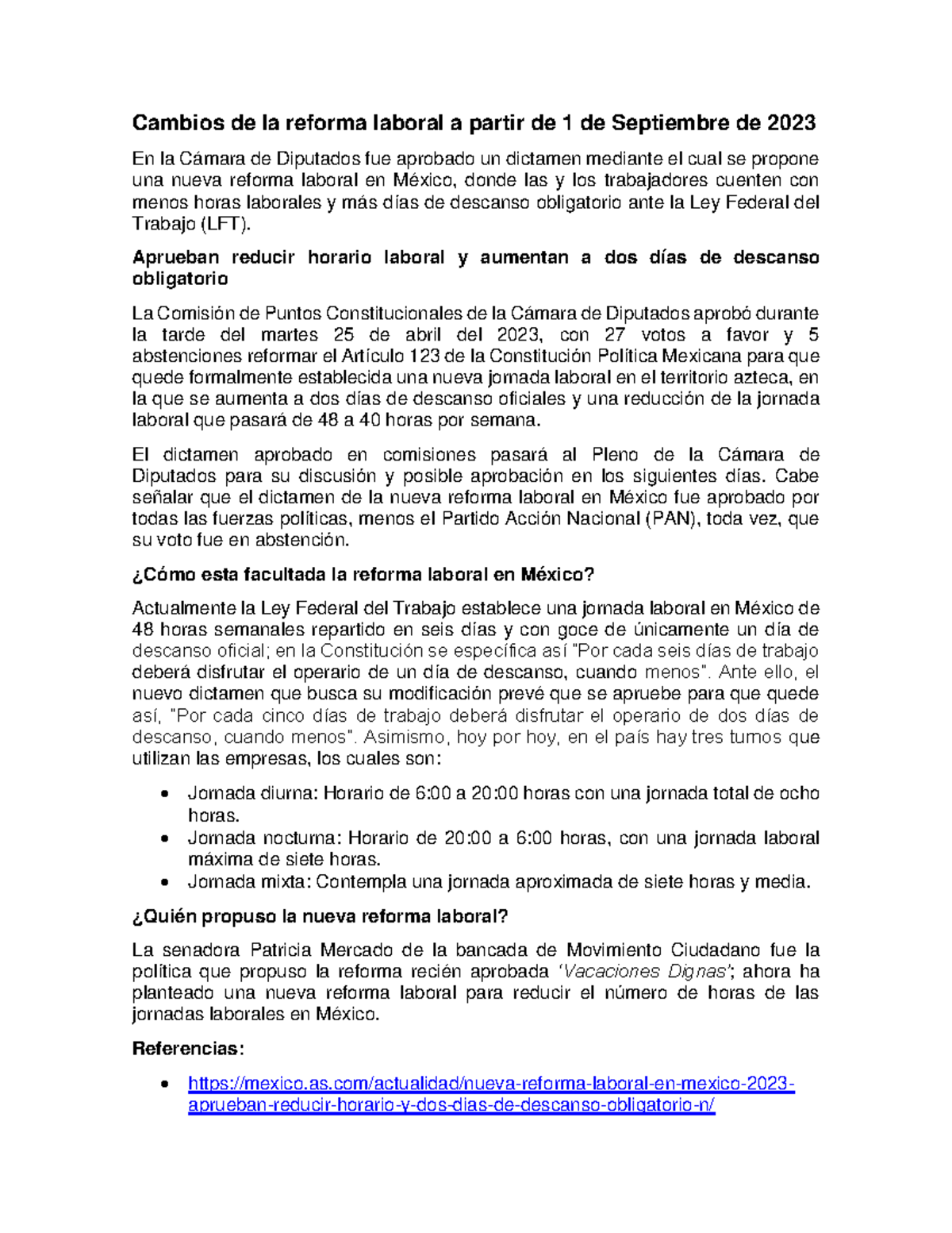 Cambios de la reforma laboral a partir de 1 de Septiembre de 2023 ...