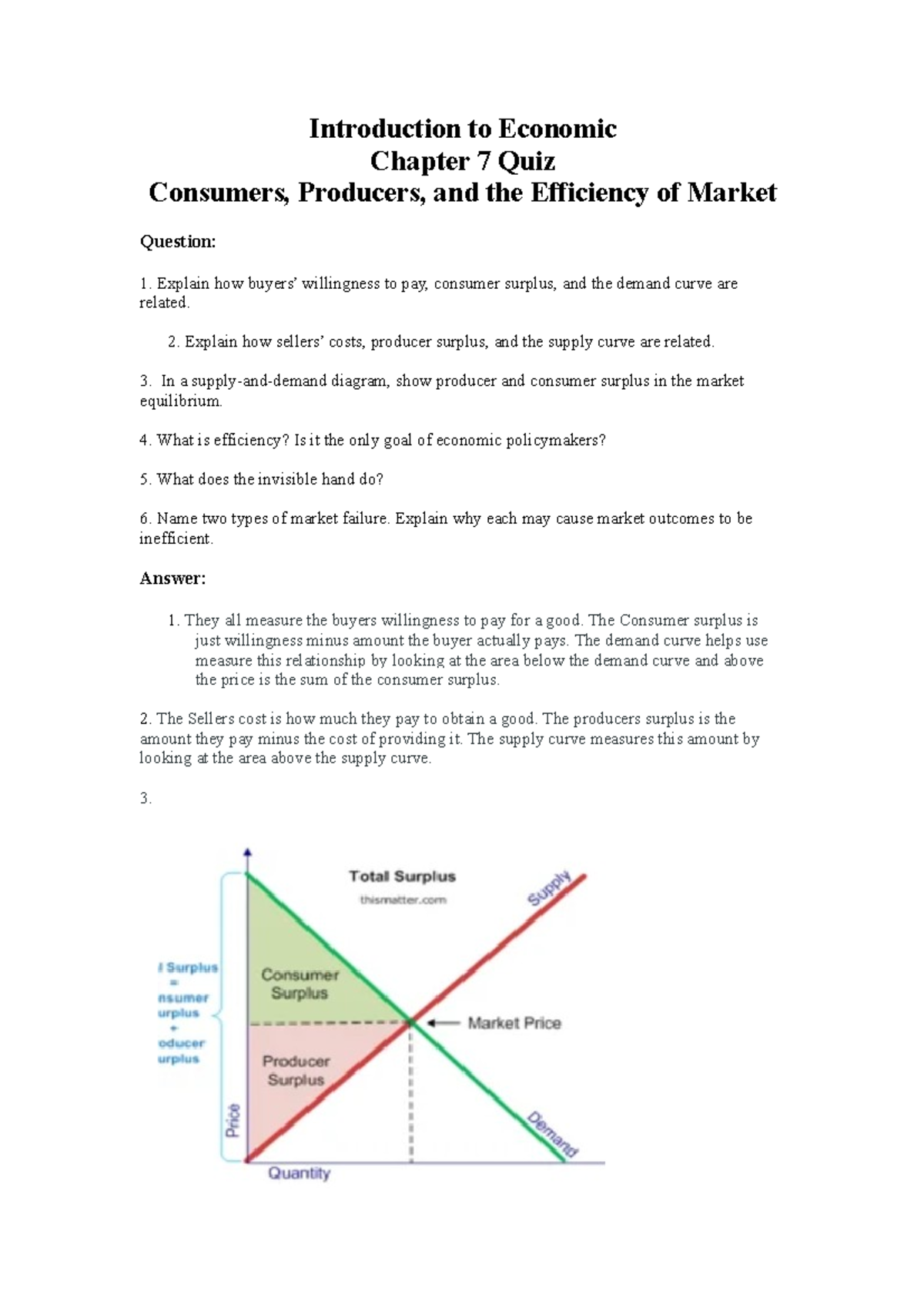 Introduction To Economic Chapter 7 Quiz - Introduction To Economic ...