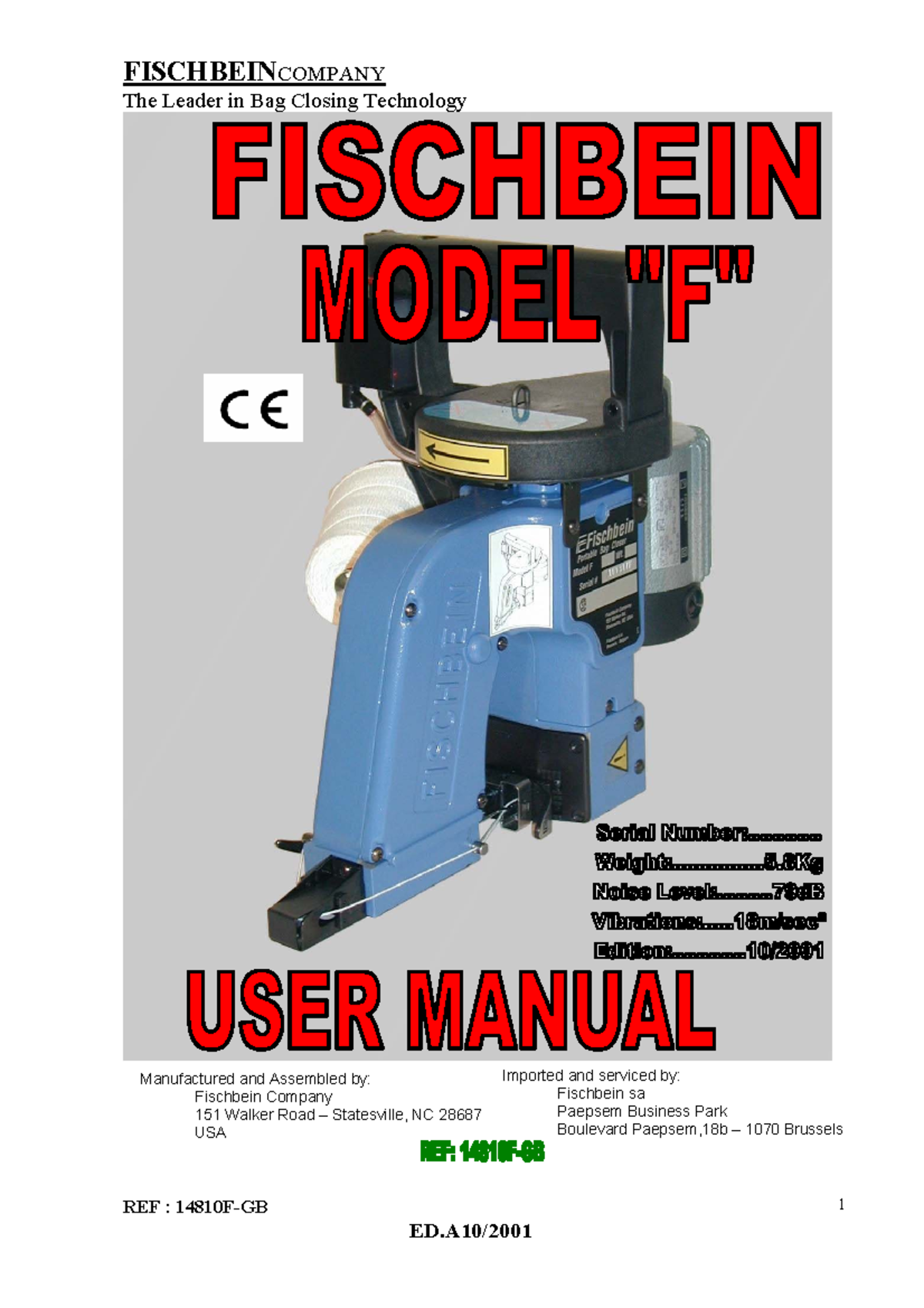 Manual Portable F in English - The Leader in Bag Closing Technology REF ...