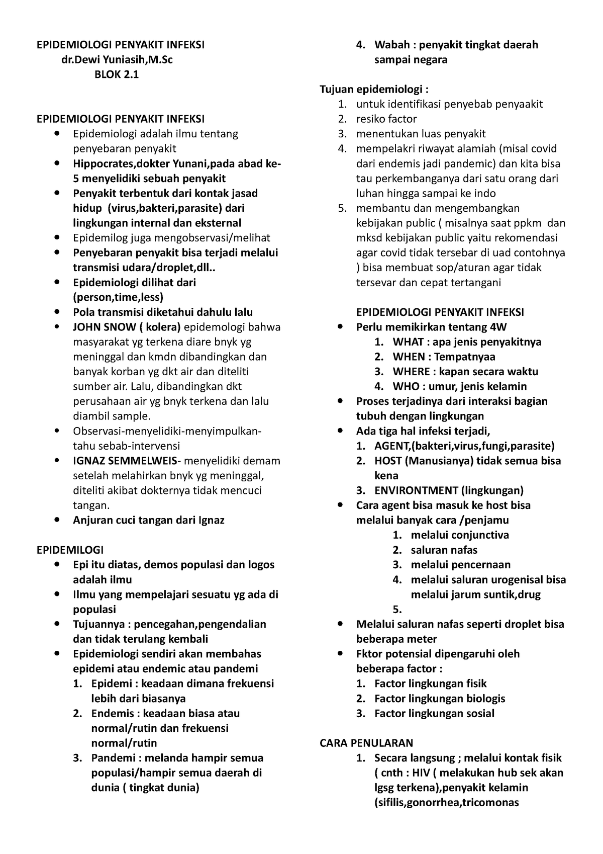 Epidemiologi Penyankit Infeksi-BLOK 2 - EPIDEMIOLOGI PENYAKIT INFEKSI ...