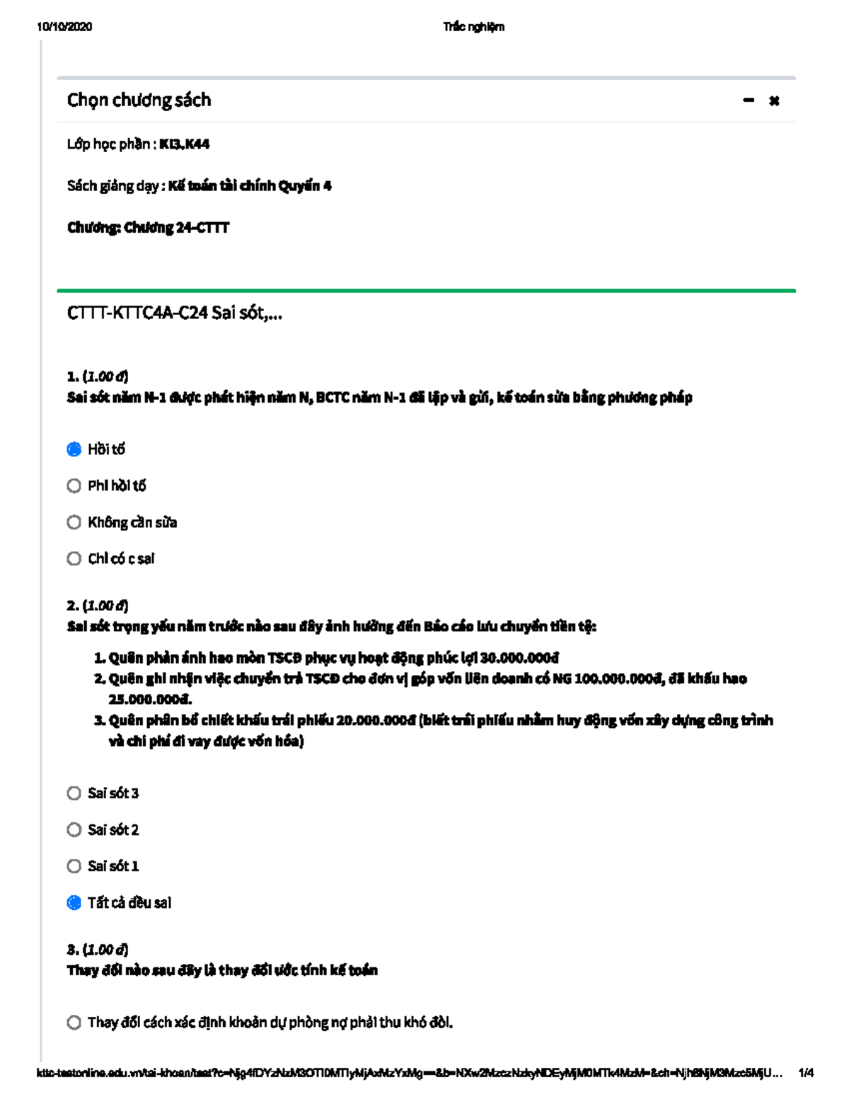 Diem24 - KTTC - Kế Toán Tài Chính - Studocu