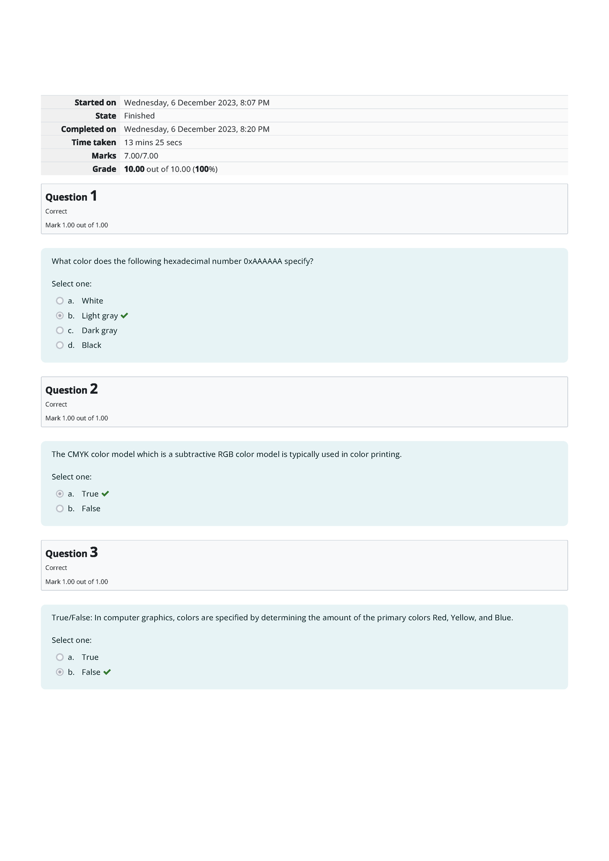 Self-Quiz Unit 3 Attempt Review Home - Wednesday, 6 December 2023, 8:07 ...