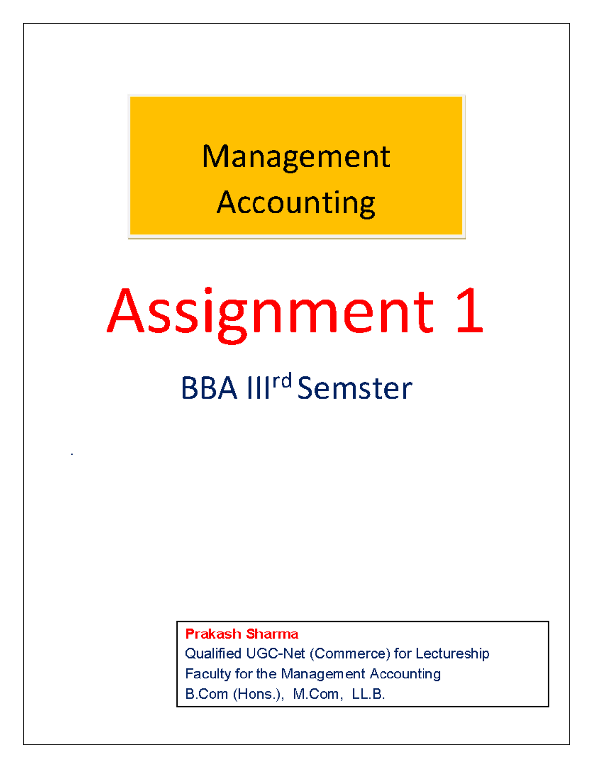 Revise Assignment 1 Process Costing - Assignment 1 BBA III rd Semster ...
