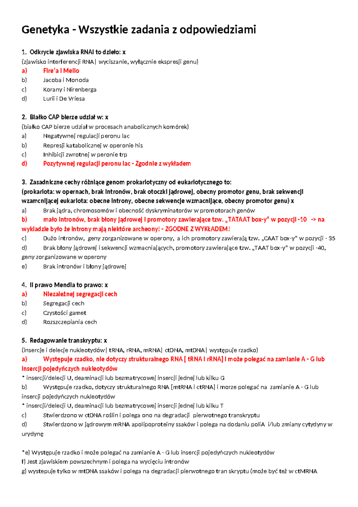 Genetyka-egzamin-pytania-i-odpowiedzi (копия) - Genetyka - Wszystkie