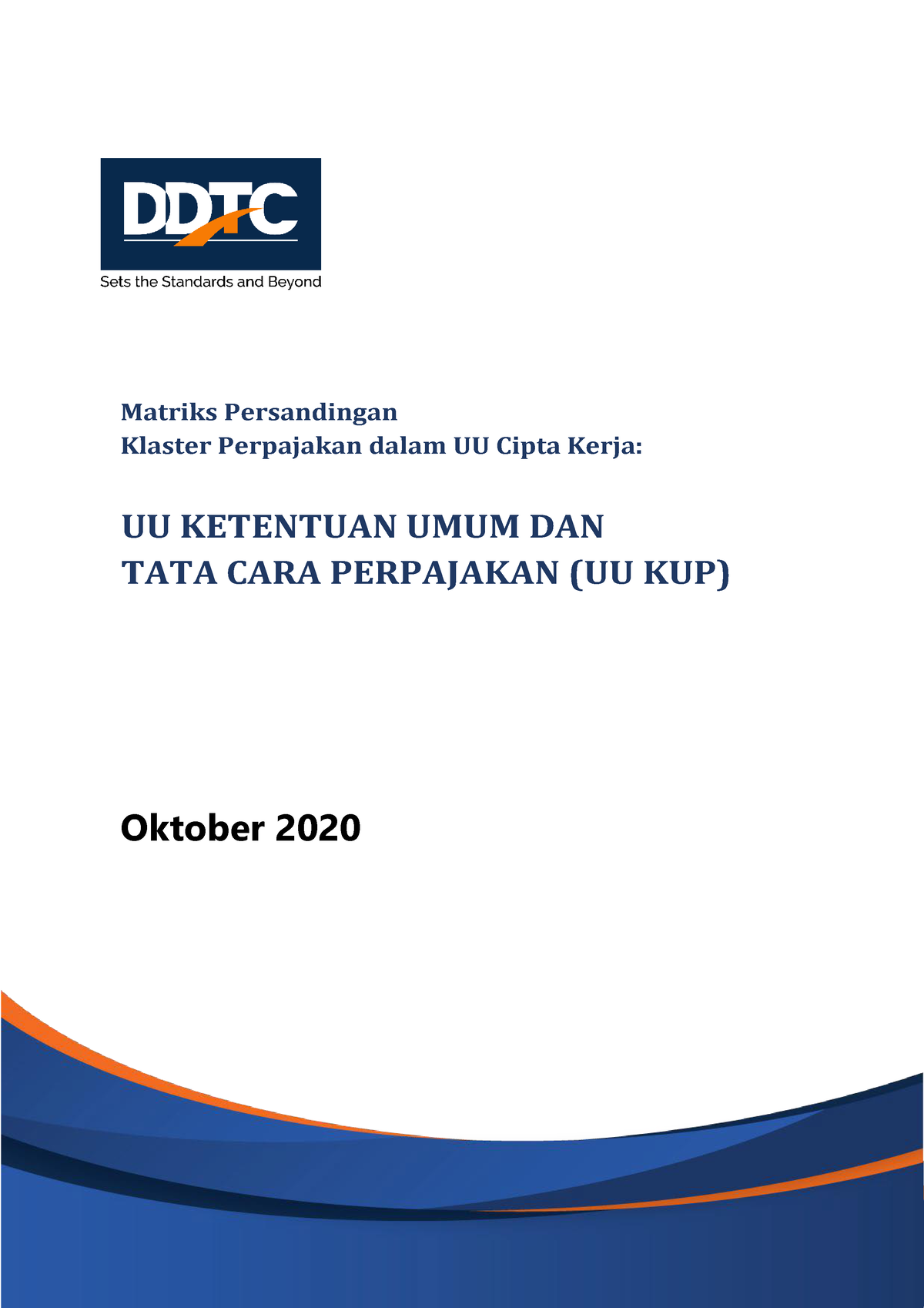 UU Cipta Kerja UU KUP - Matriks Persandingan Klaster Perpajakan Dalam ...