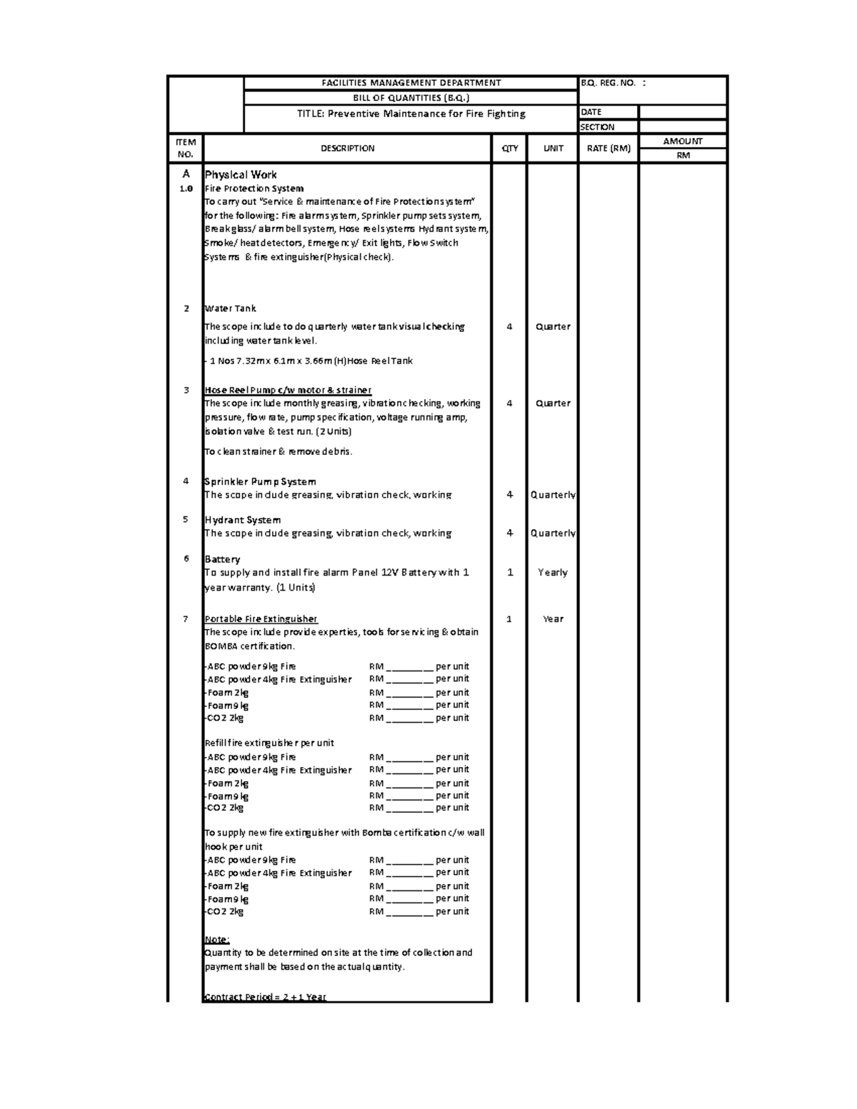 Bq fire fighting - DATE : SECTION : A 1. 2 4 Quarter 3 4 Quarter 4 4 ...