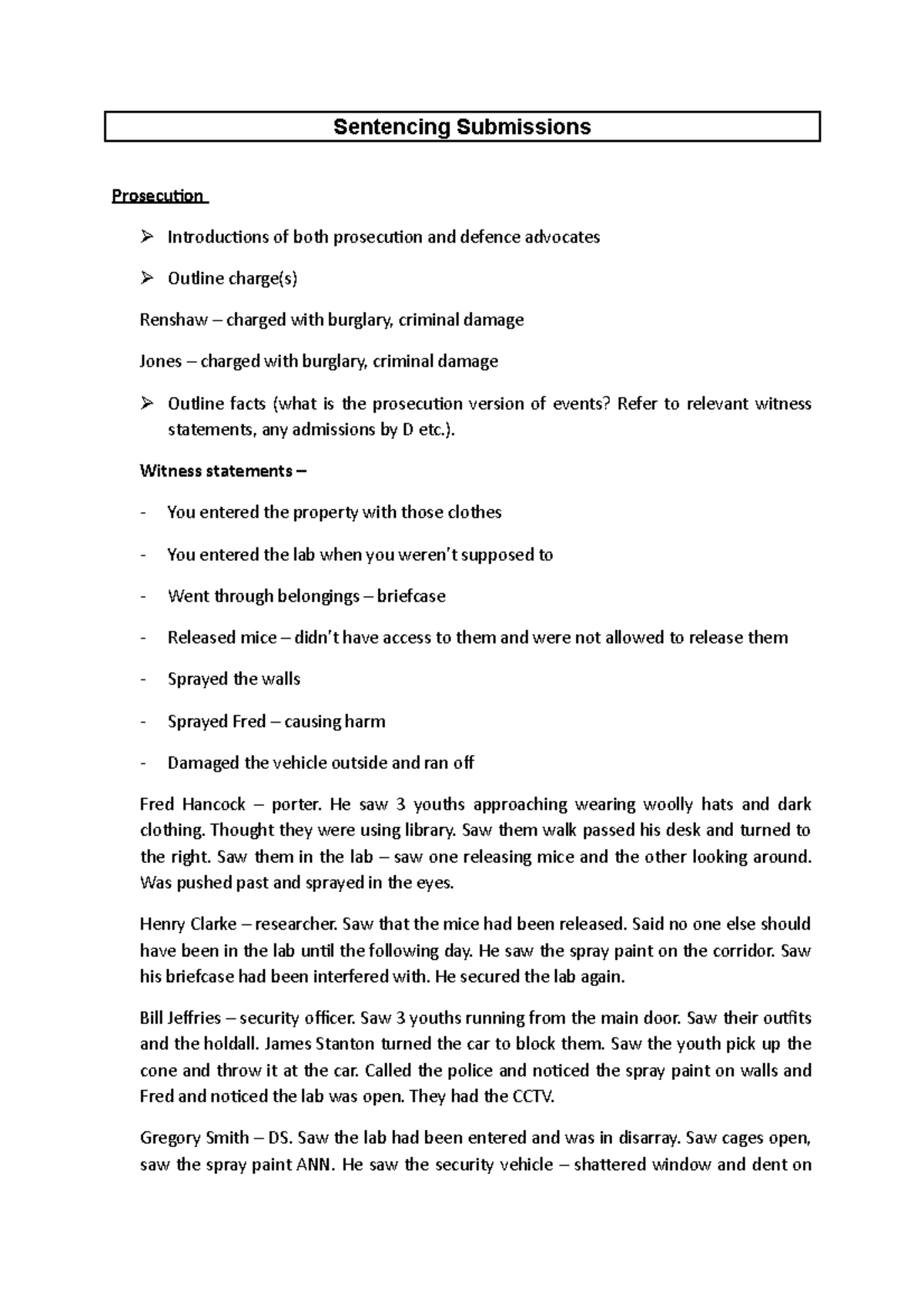 Mitigation speech guide - sgs 9 - Sentencing Submissions Prosecution ...