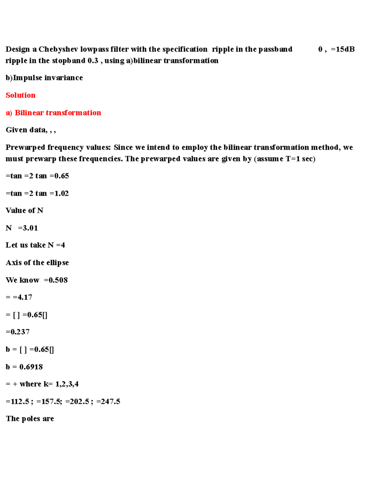 B2 - useful - Design a Chebyshev lowpass filter with the specification ...