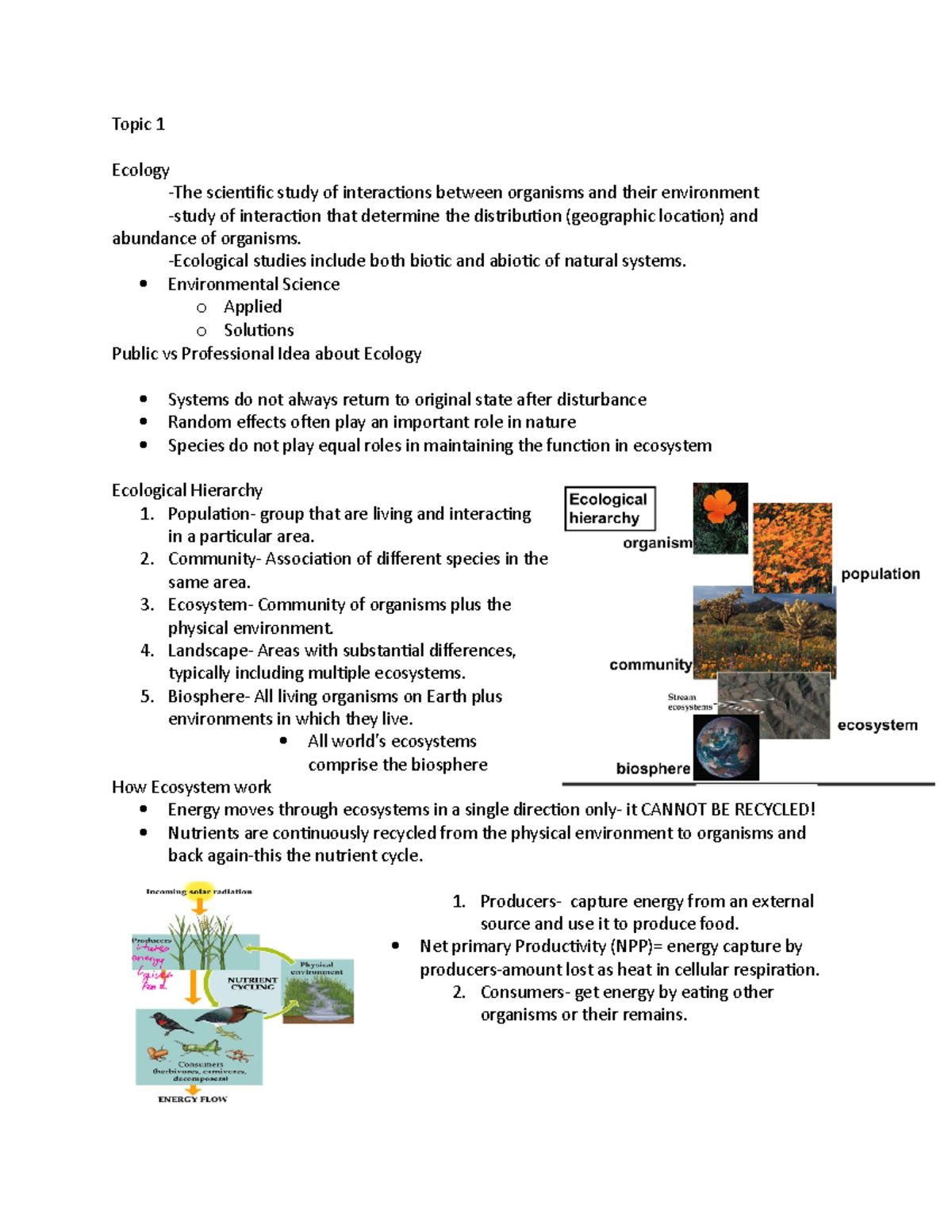 Midterm Ecology - Lecture Notes 1-5 - Biology 2483A - UWO - Studocu