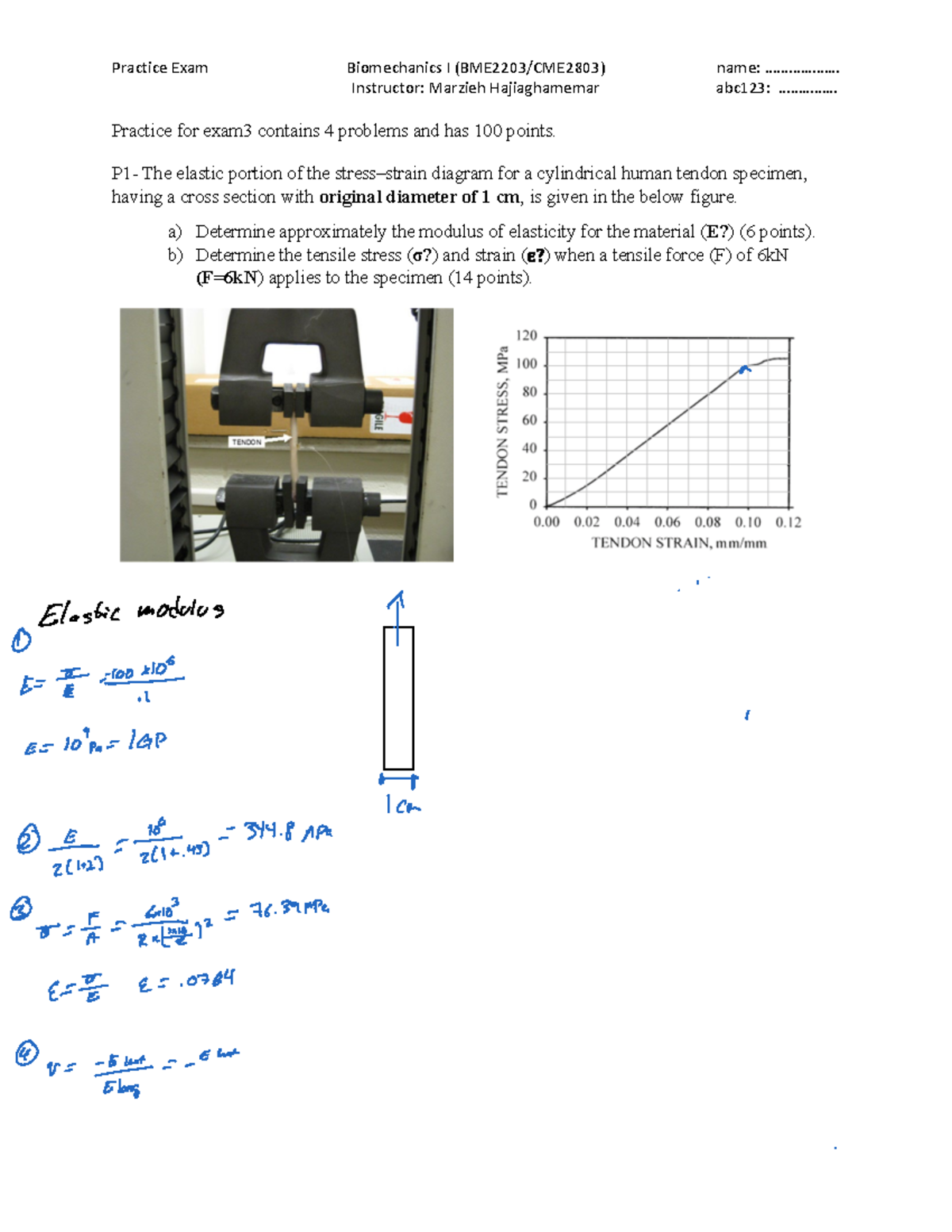 Practice Exam3 - .................. Instructor: Marzieh Hajiaghamemar ...