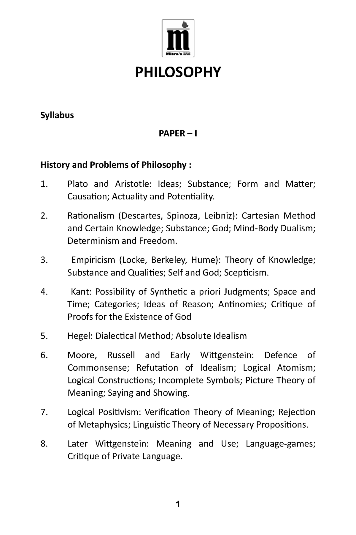 DOC-20230731-WA0006 - UPSC Syllabus - PHILOSOPHY Syllabus PAPER – I ...