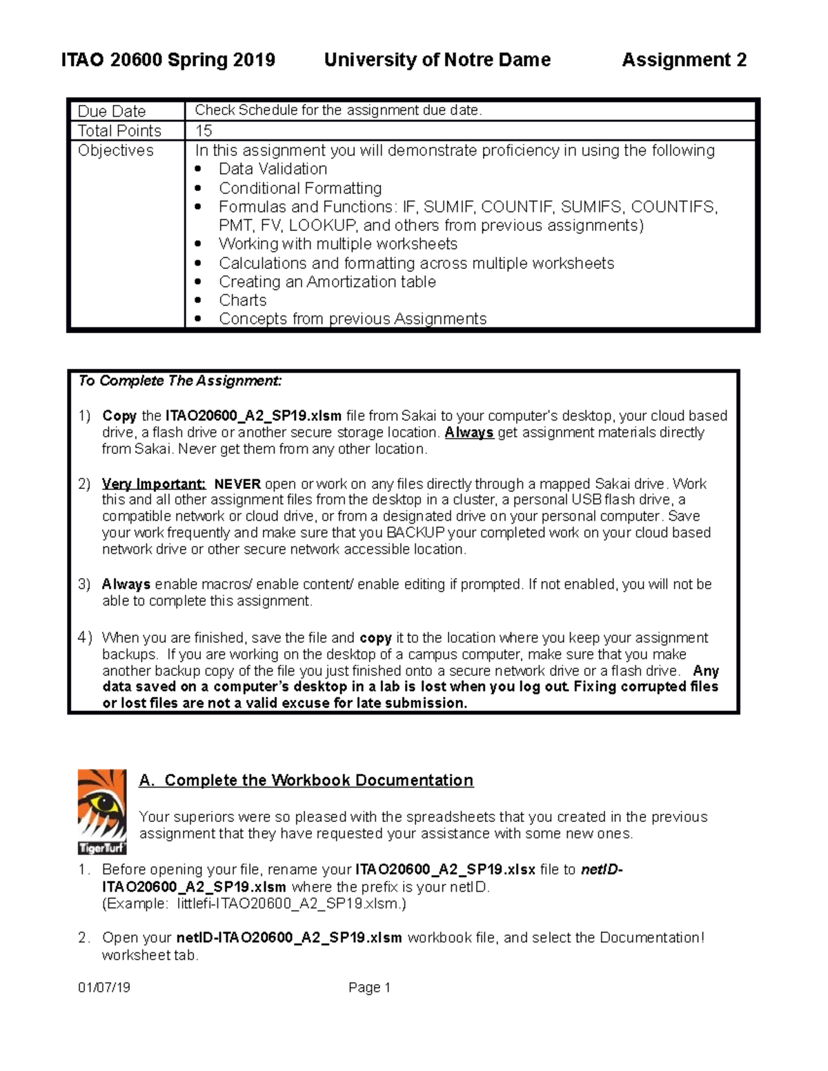 Instructions for Assignment 2 - Due Date Check Schedule for the ...