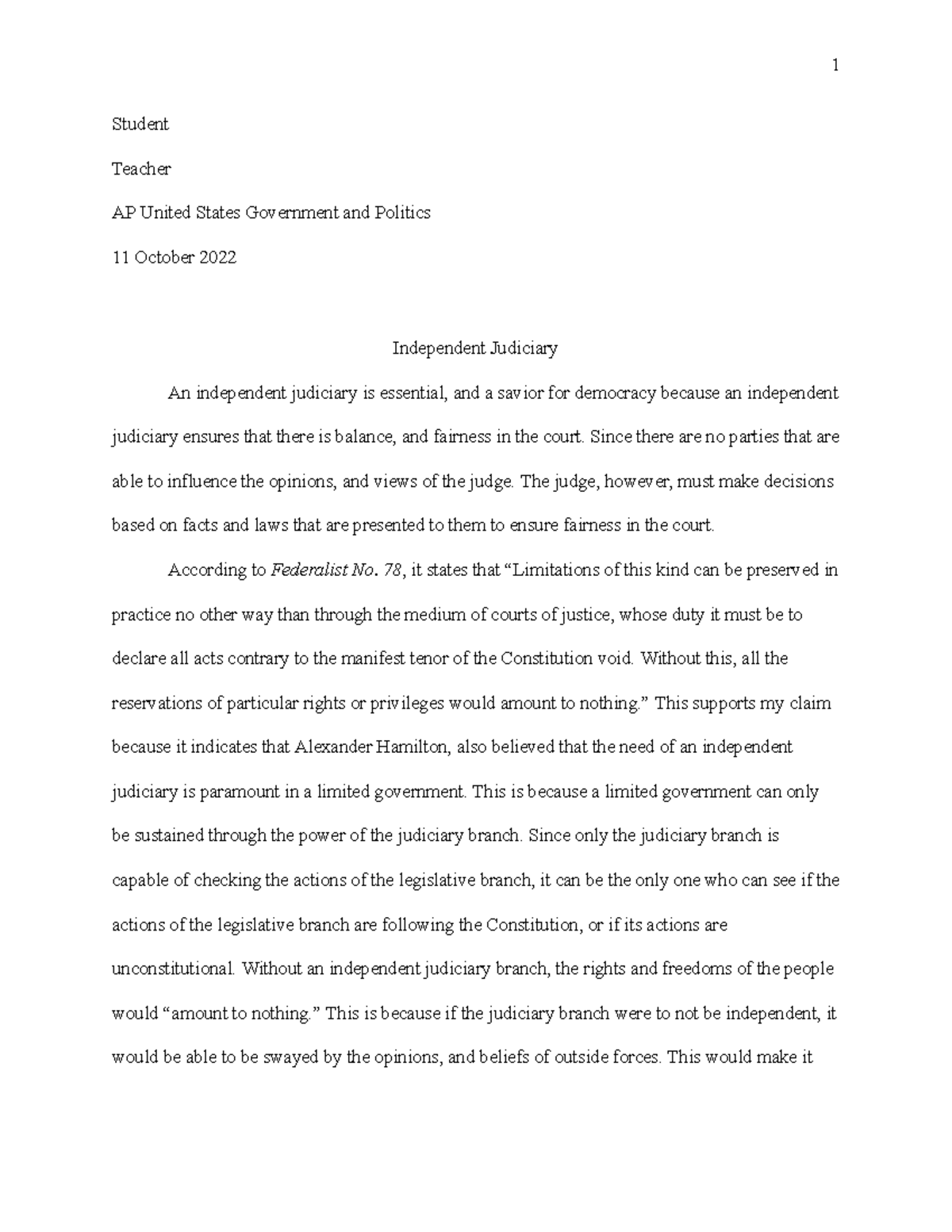 government and politics argumentative essay