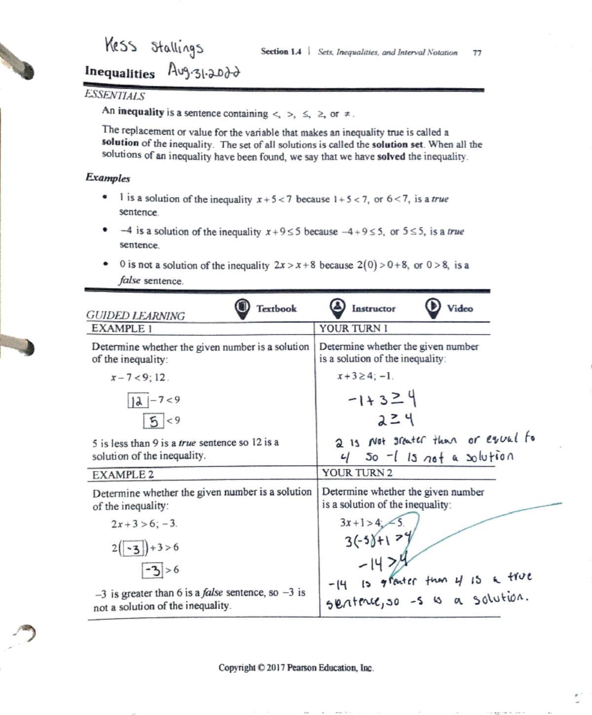 Section 1.4 - My Homework - MATH 0702 - Studocu