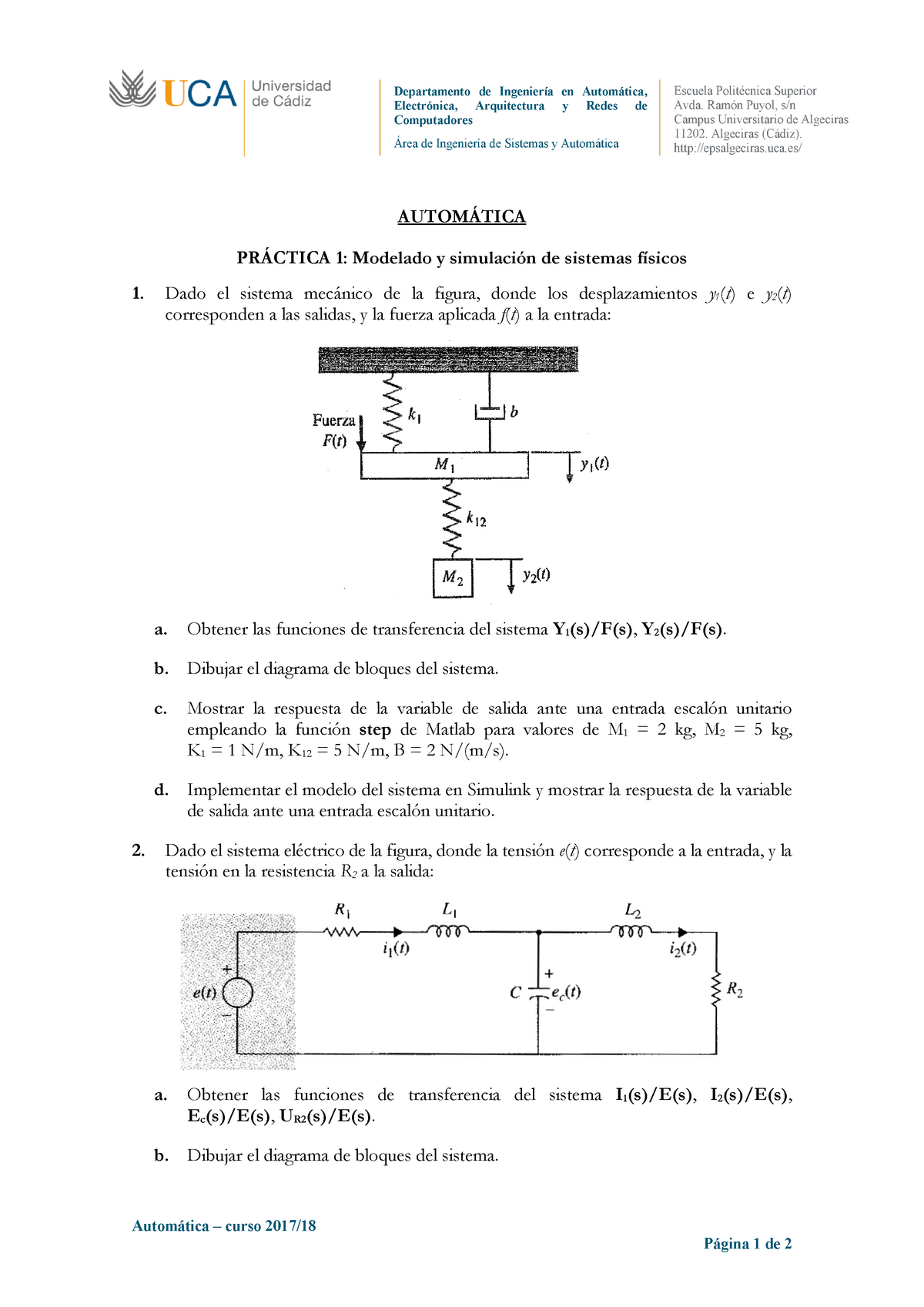 P1 - Modelado Y Simulación De Sistemas Físicos - Departamento De ...