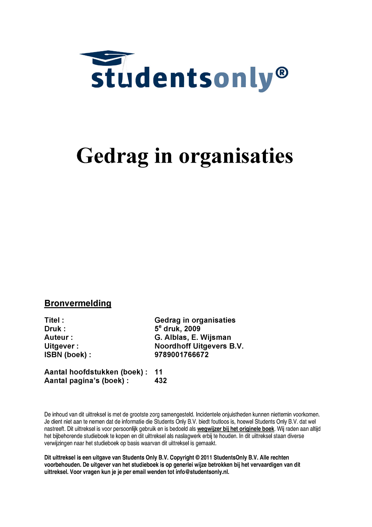 9789001766672 - Samenvatting Gedrag In Organisaties - Gedrag In ...