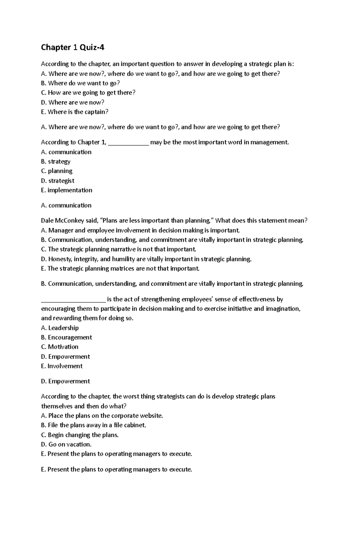 Chapter 1 Quiz-4 - Lecture notes 1-5 - Chapter 1 Quiz- According to the ...