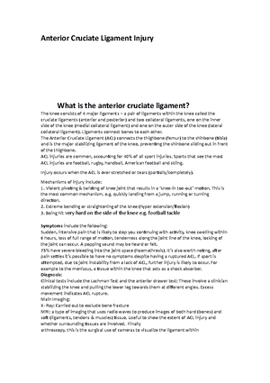 Week 8 – Diagnosis and management of sports injuries – lower limb ...