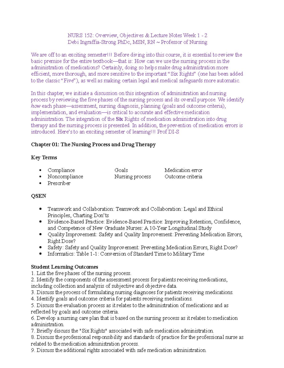 152+-+week+1+%26+2+lecture+notes - NURS 152: Overview, Objectives ...