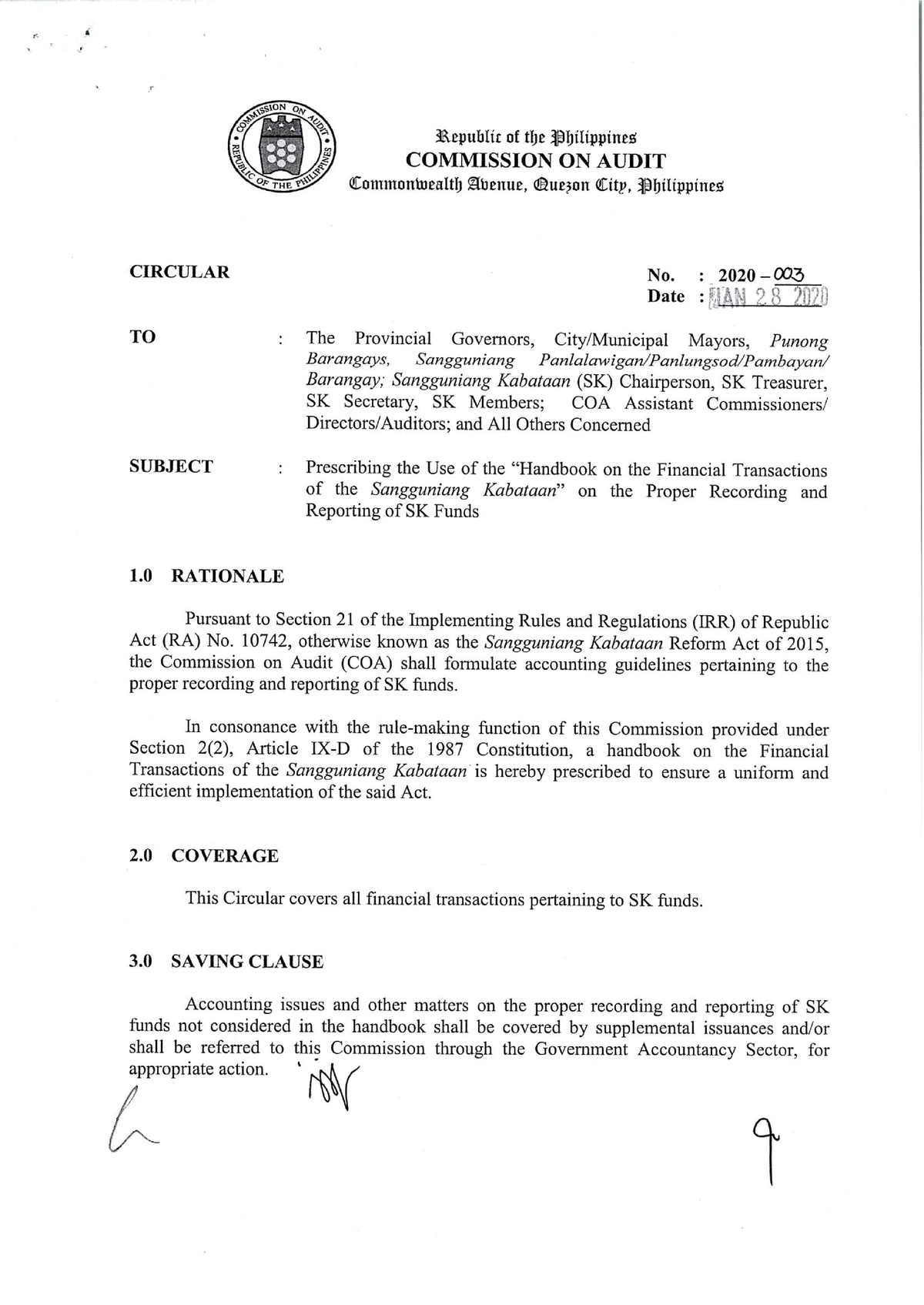 COA- Circul a r-NO - Accountancy - Studocu