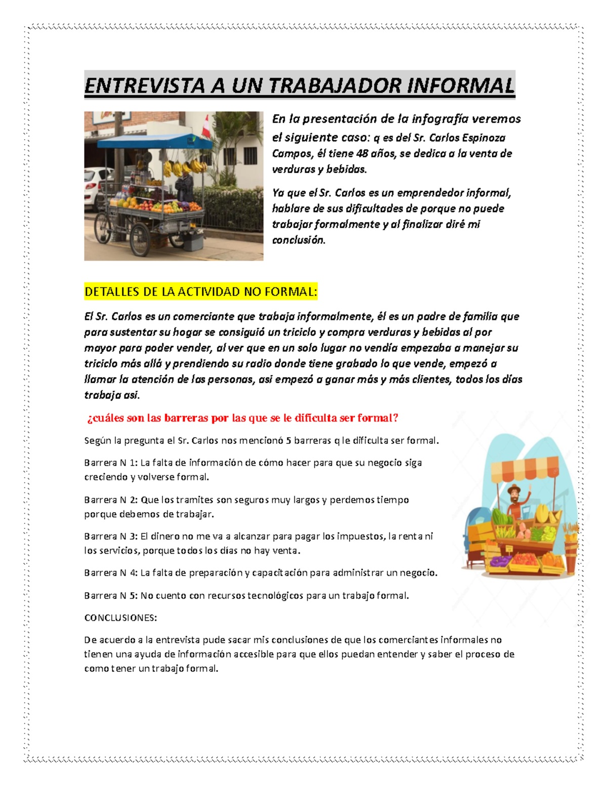 Entrevista A UN Trabajador Informal - ENTREVISTA A UN TRABAJADOR ...