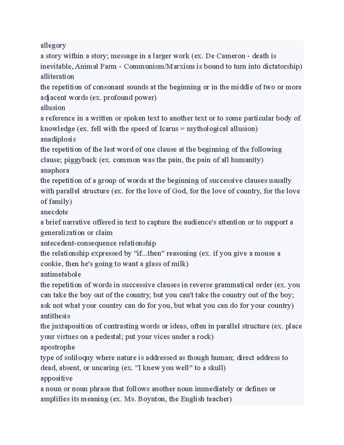 Comp and Rhet 1 - practice materials - allegory a story within a story ...