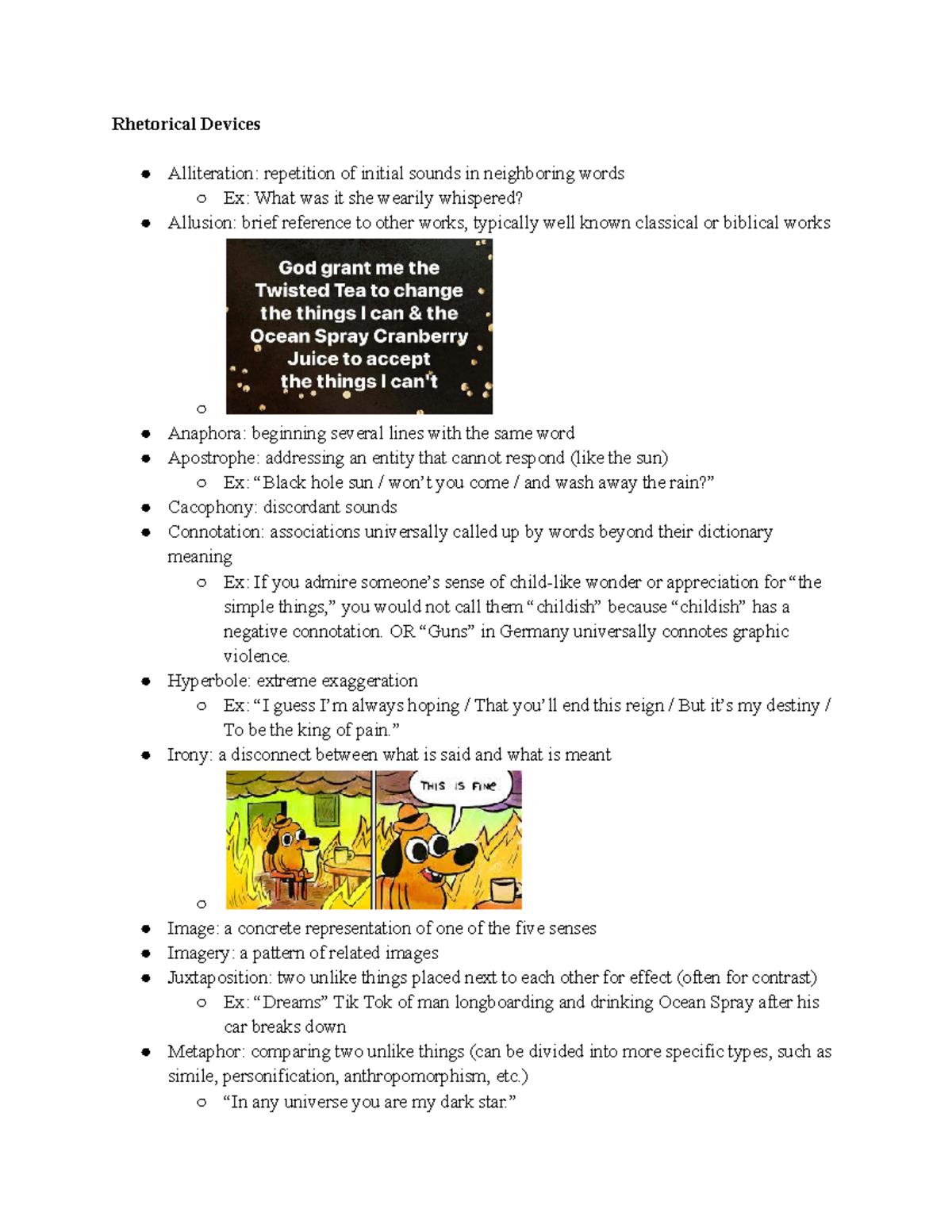 Untitled document6 rhetorical devices Rhetorical Devices