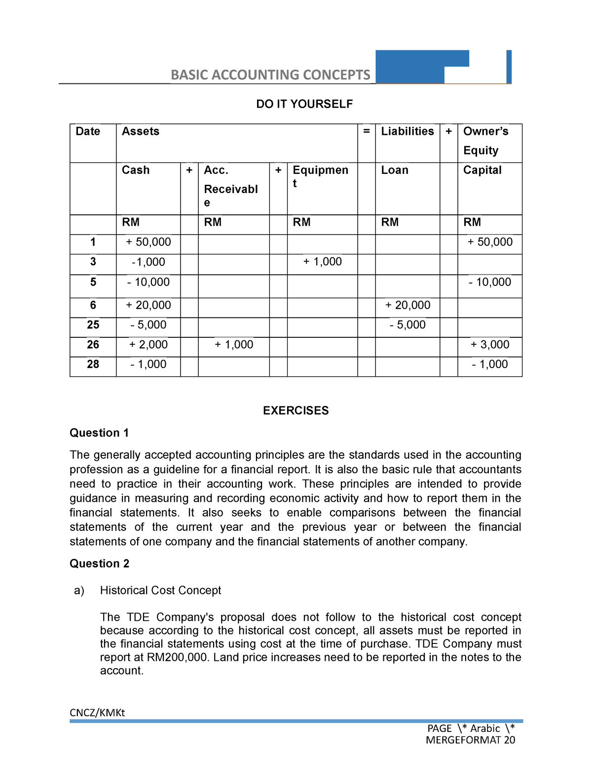 Chapter 2 Answer - Uiiii - BASIC ACCOUNTING CONCEPTS CHAPTER 2 DO IT ...