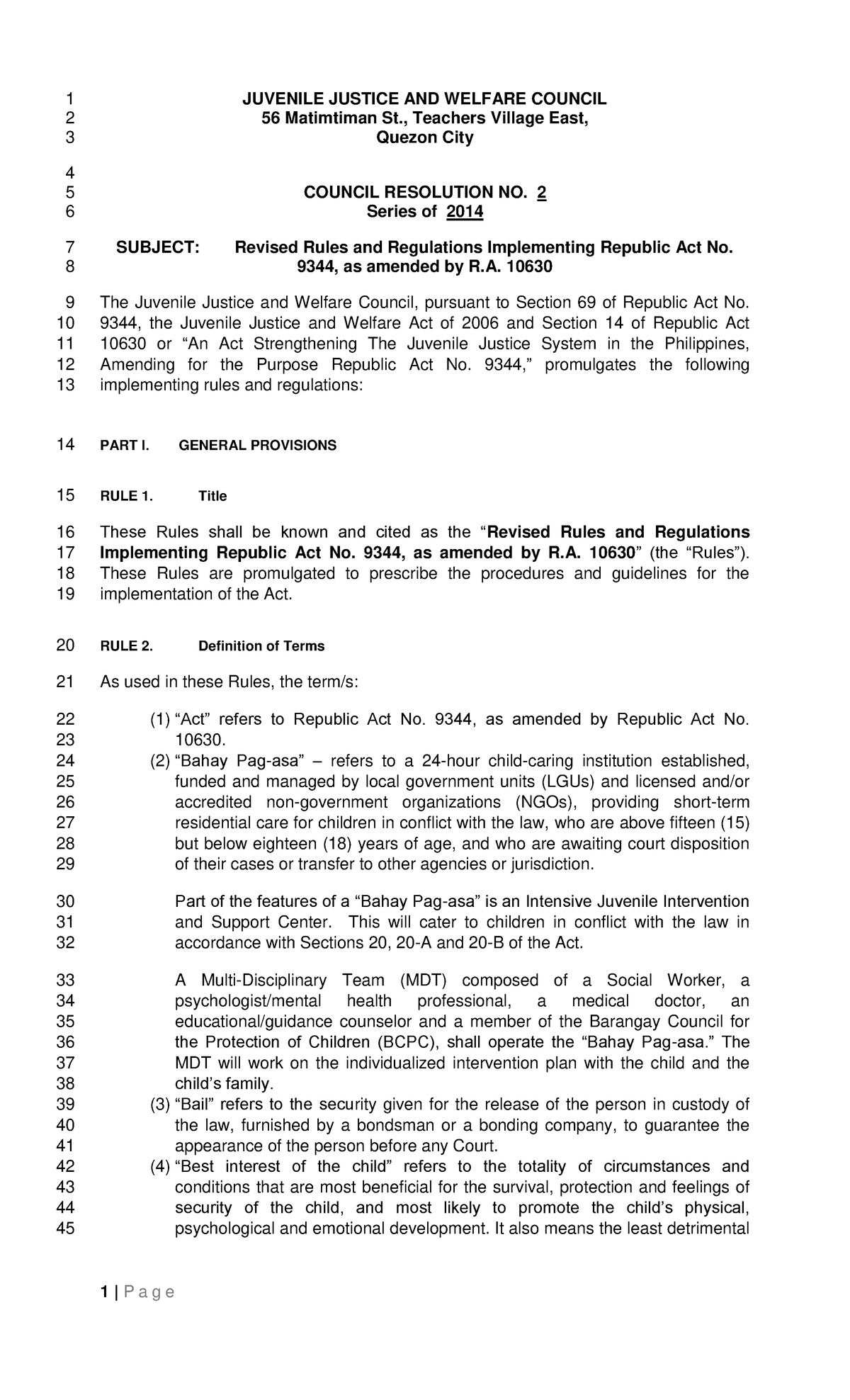 Revised Implementing Rules And Regulations Of Ra 9344 As Amended By Ra 