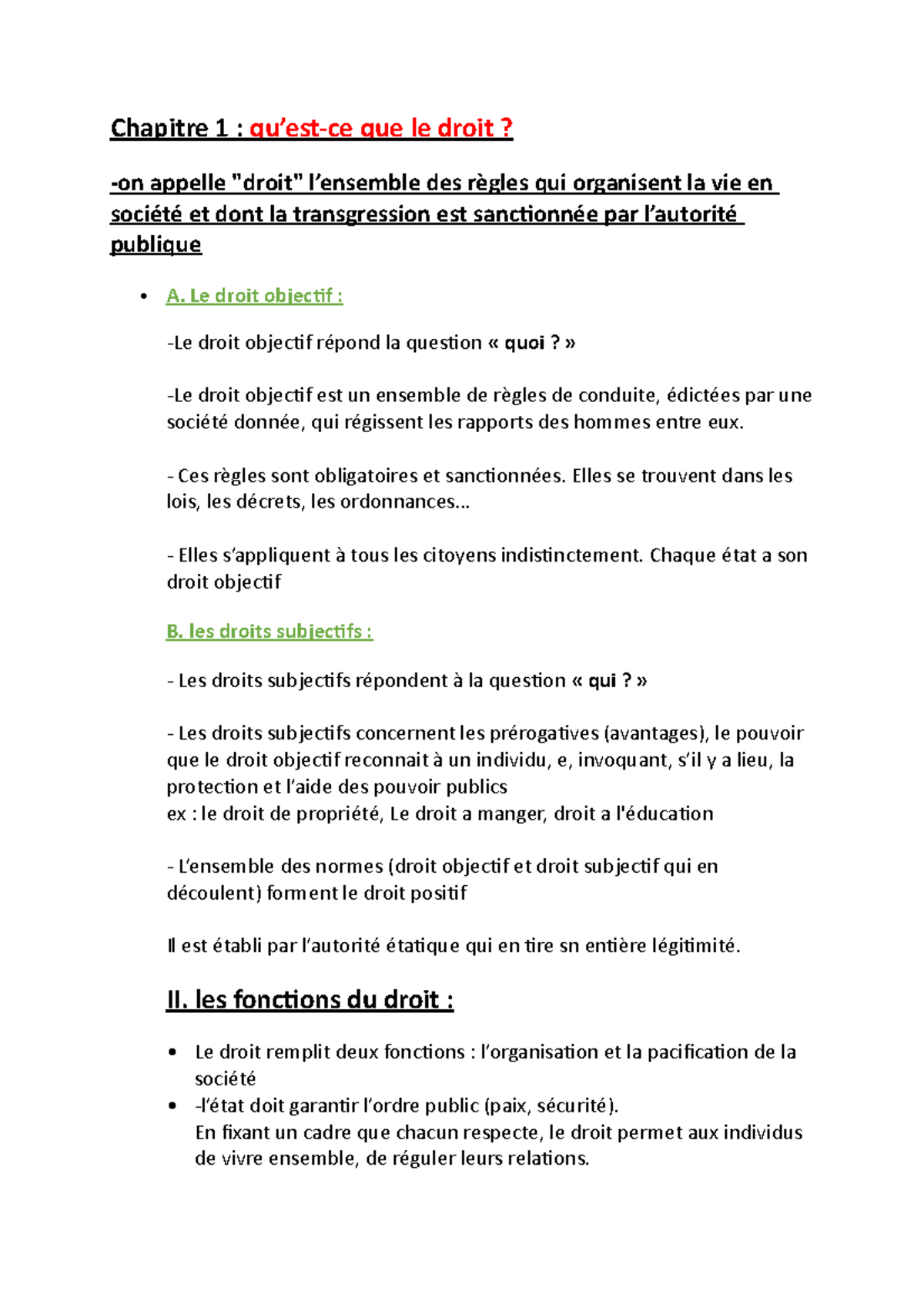 Chapitre 1 Droit - LOM - Chapitre 1 : qu’est-ce que le droit? -on ...