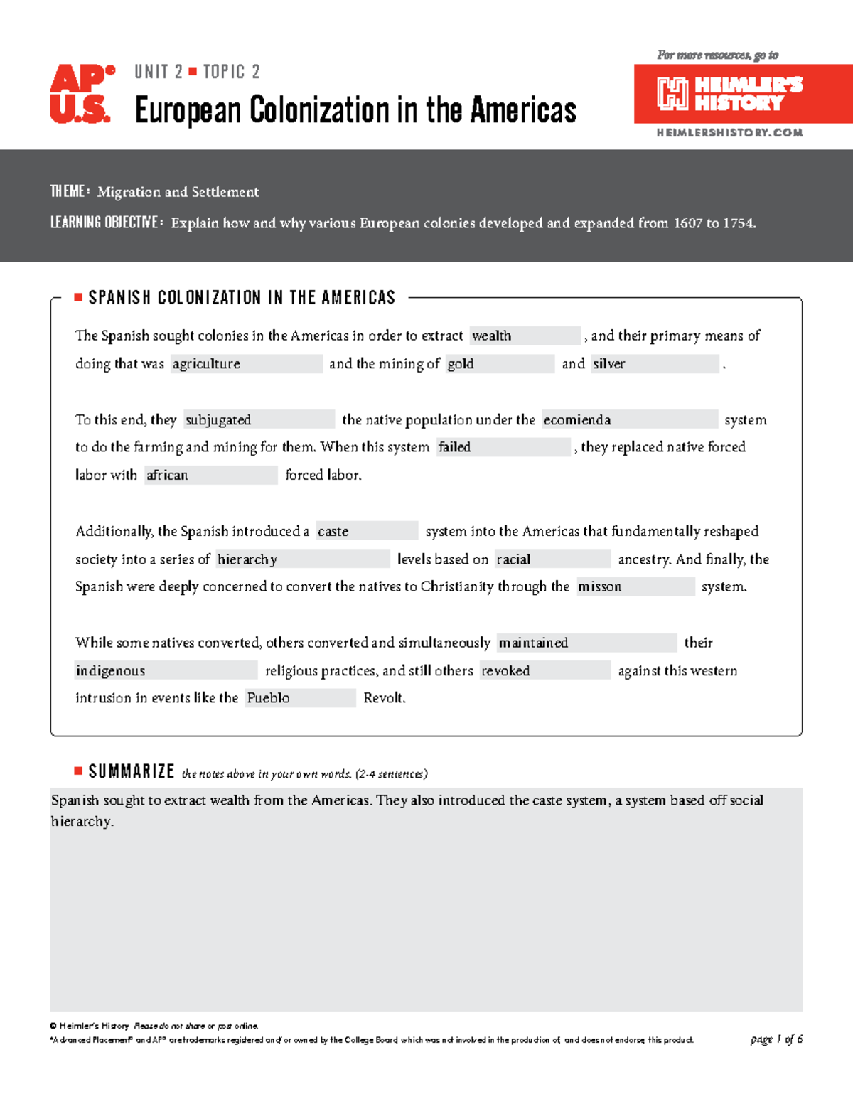 AP US Unit 2 Topic 2 Noteguides - H E I M L E R S H I S T O R Y. C O M ...