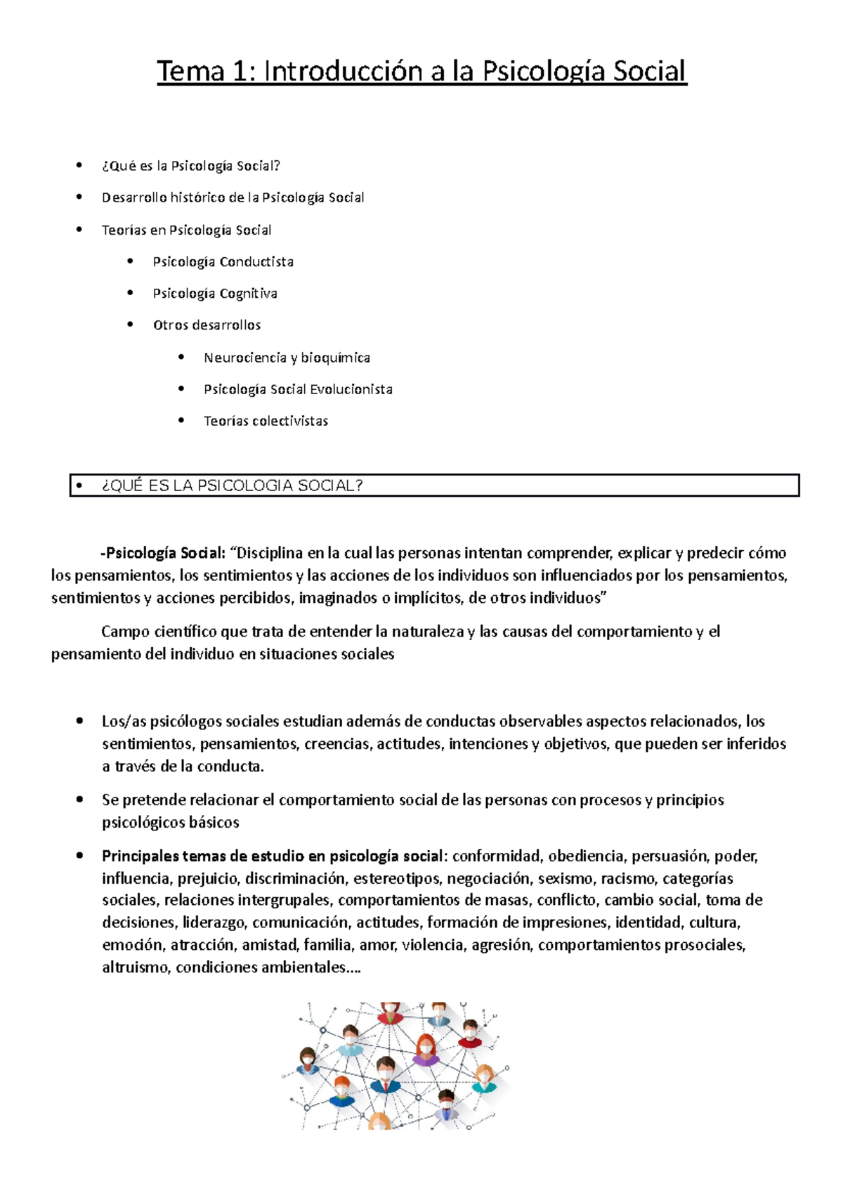TEMA 1 - apuntes de psicologia social el tema 1 - Tema 1: Introducción ...