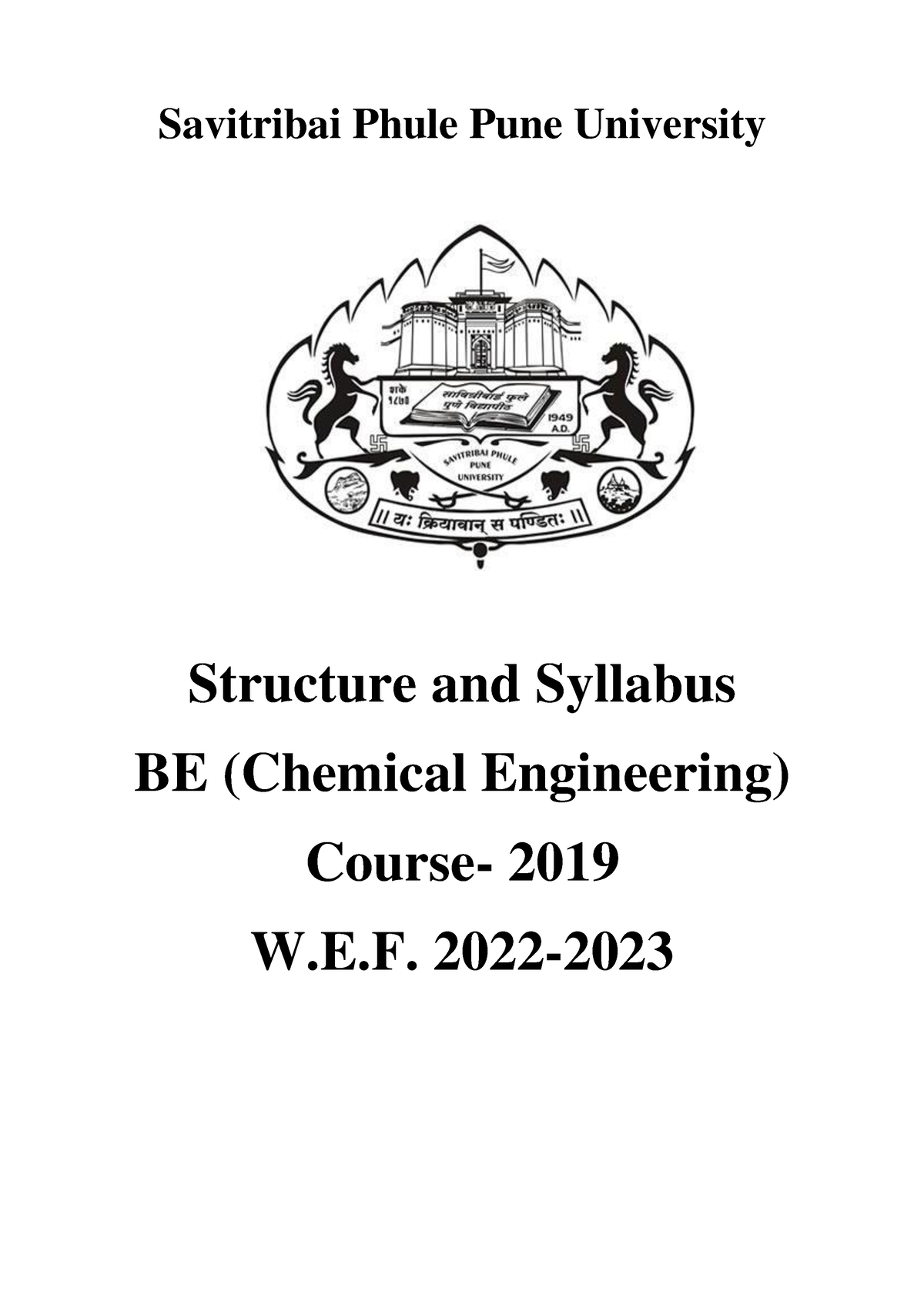 BE Chemical Syllabus 2019 Course - Savitribai Phule Pune University ...