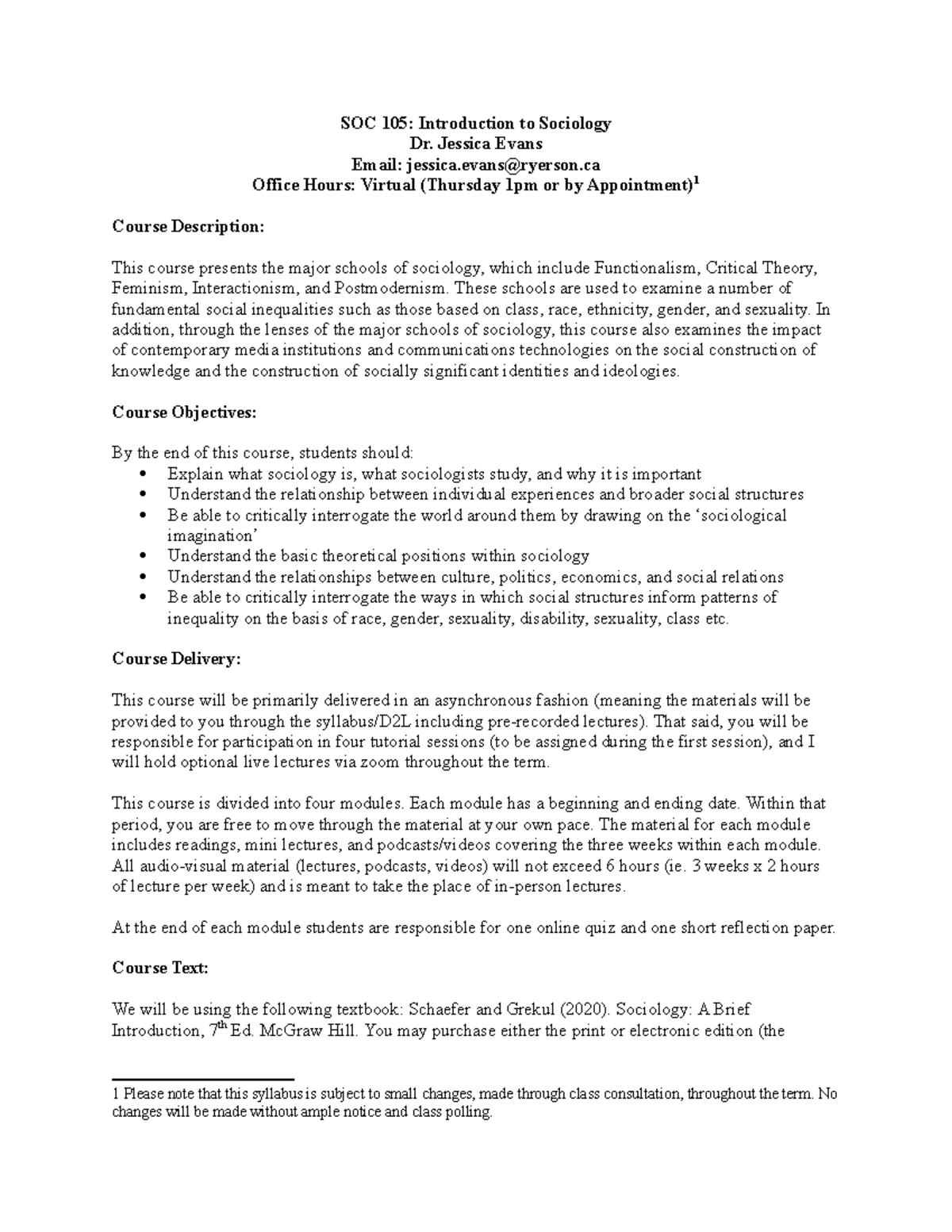 SOC105 F20 - Review - SOC 105: Introduction to Sociology Dr. Jessica ...