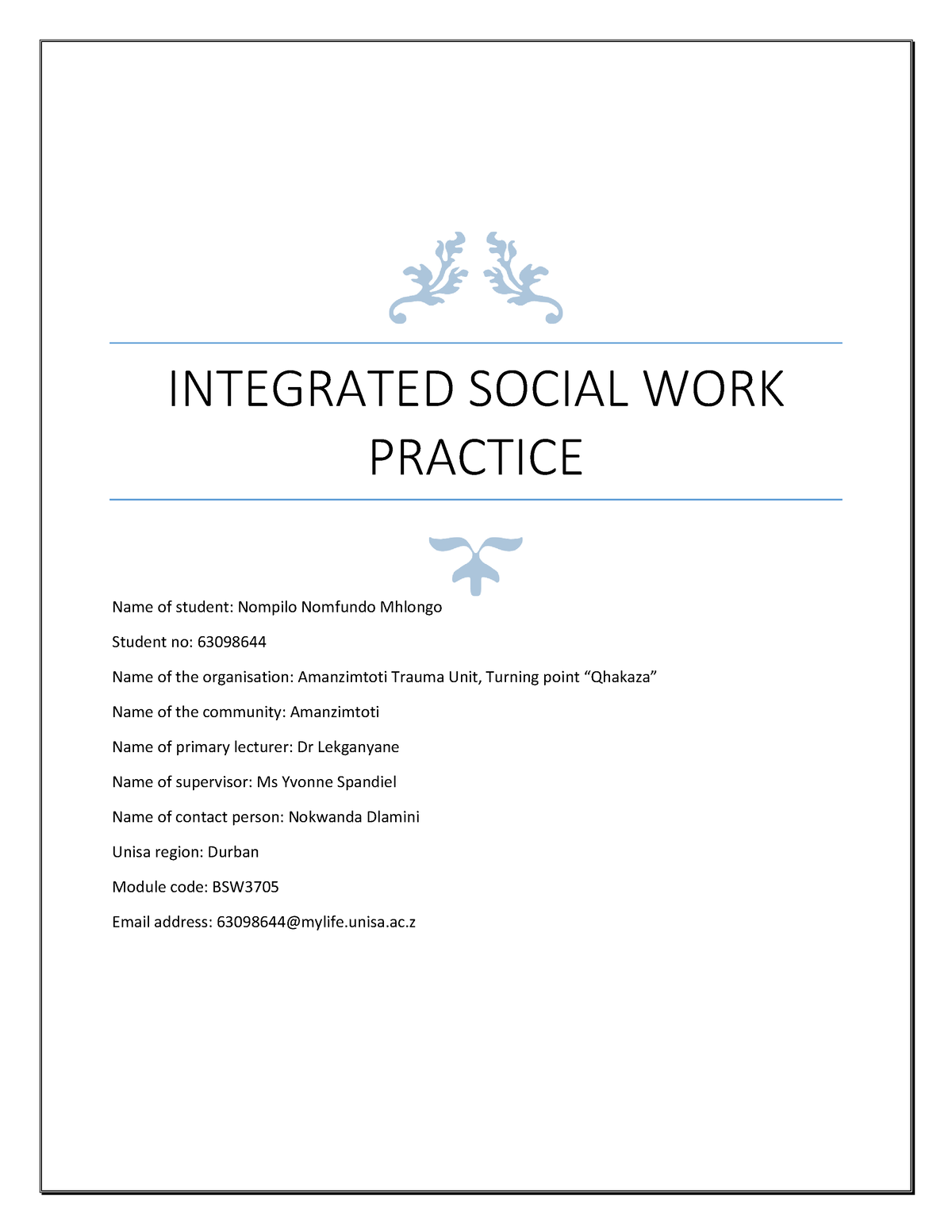 community-work-proposal-integrated-social-work-practice-name-of