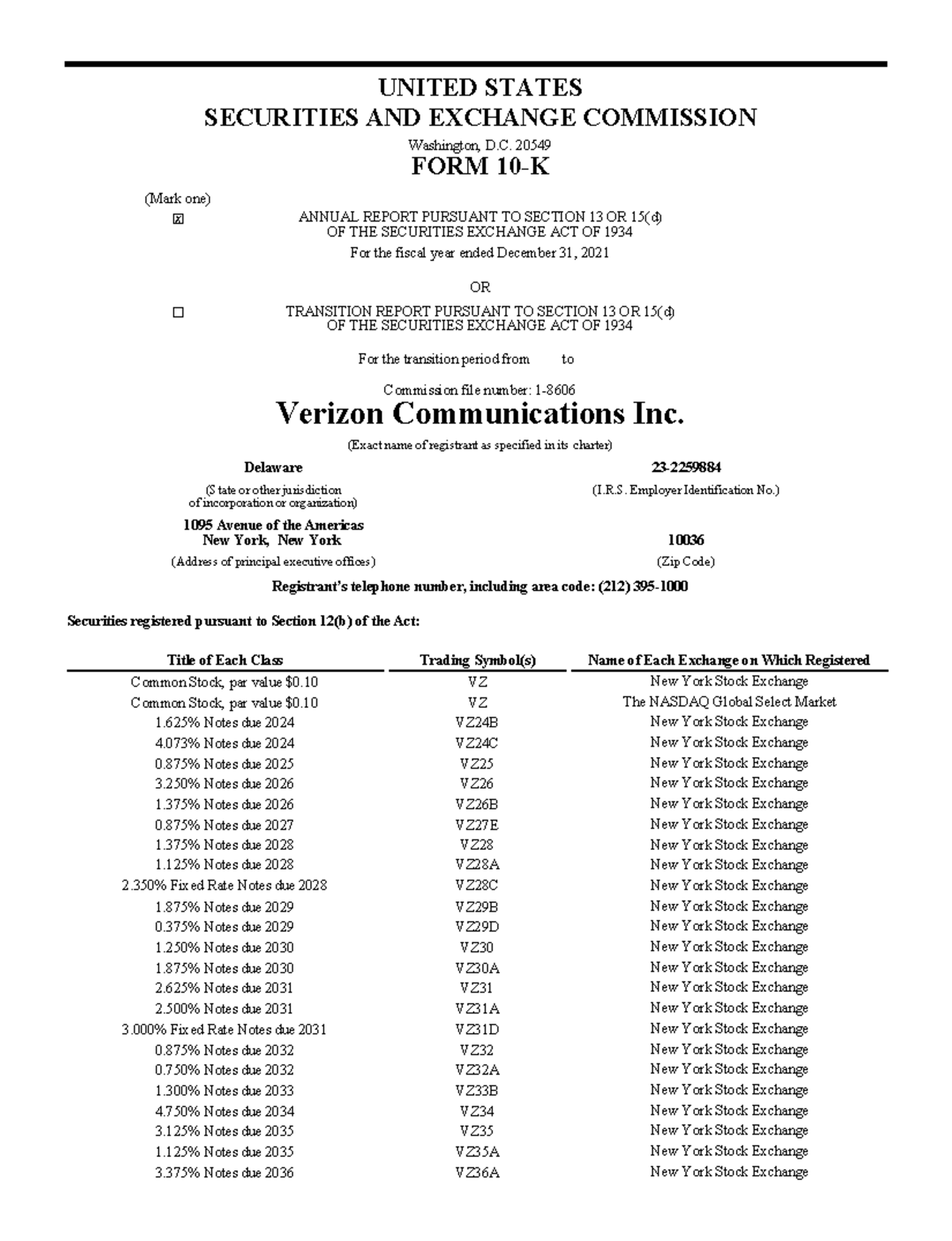 verion-2021-annual-report-united-states-securities-and-exchange