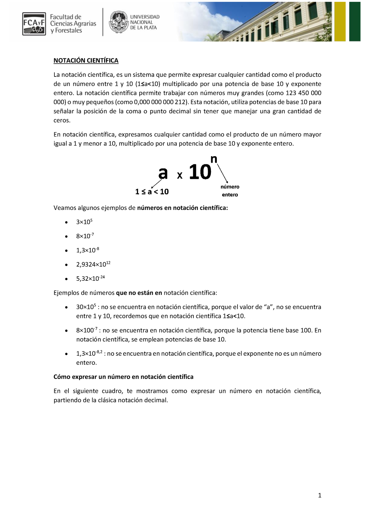 Unidad 1 Ejemplos Resueltos Notación Científica NotaciÓn CientÍfica La Notación Científica 