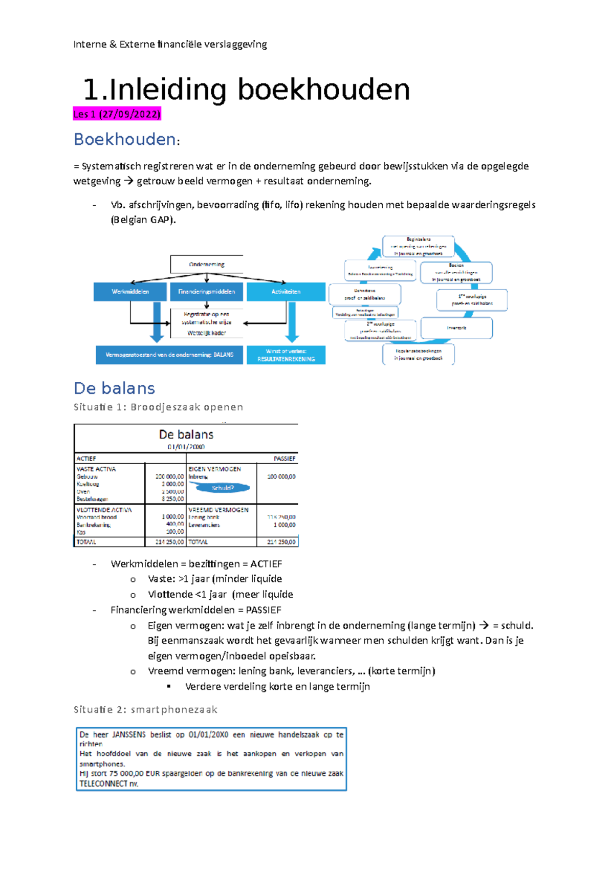 Volledige Samenvatting Inleiding Boekhouden (notities) Schakeljaar HW ...