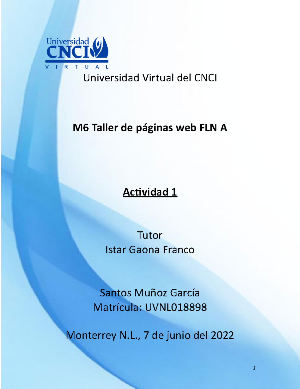 M6 Taller De Páginas Web Actividad 1 - Universidad Virtual Del CNCI M6 ...