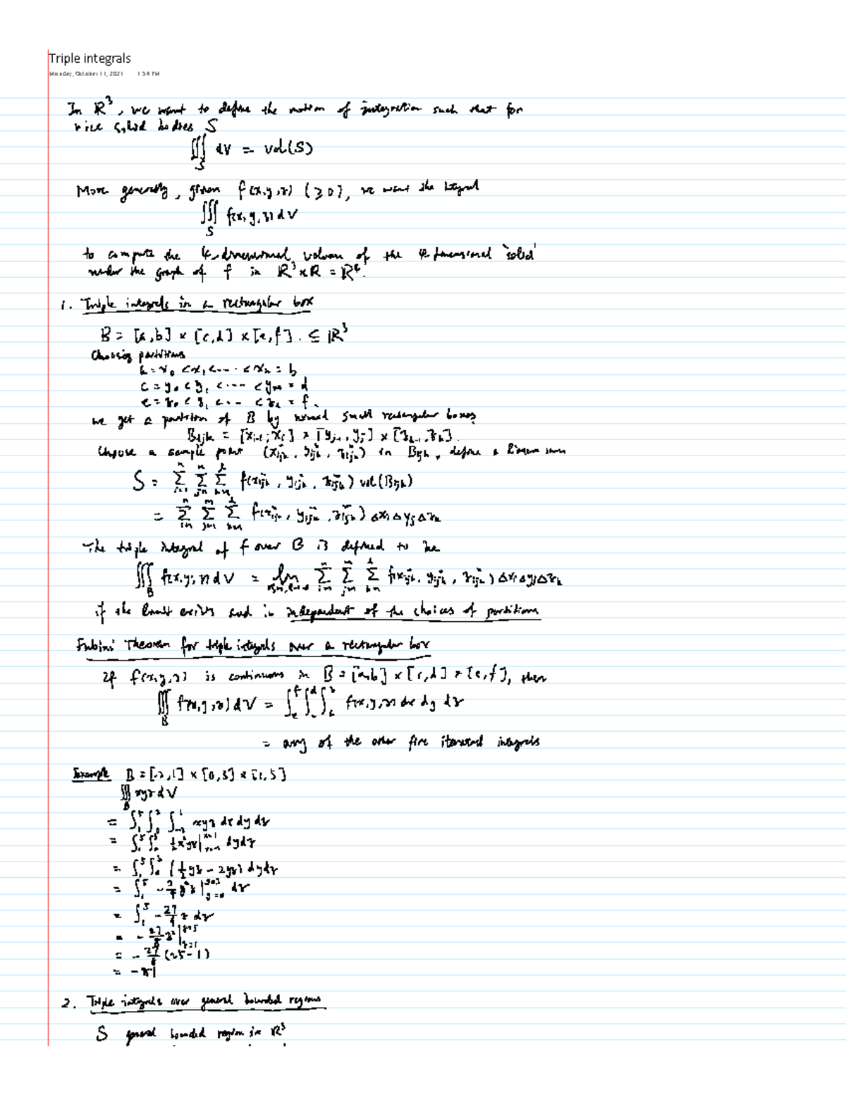 Triple integrals - MATH 2270 - Studocu