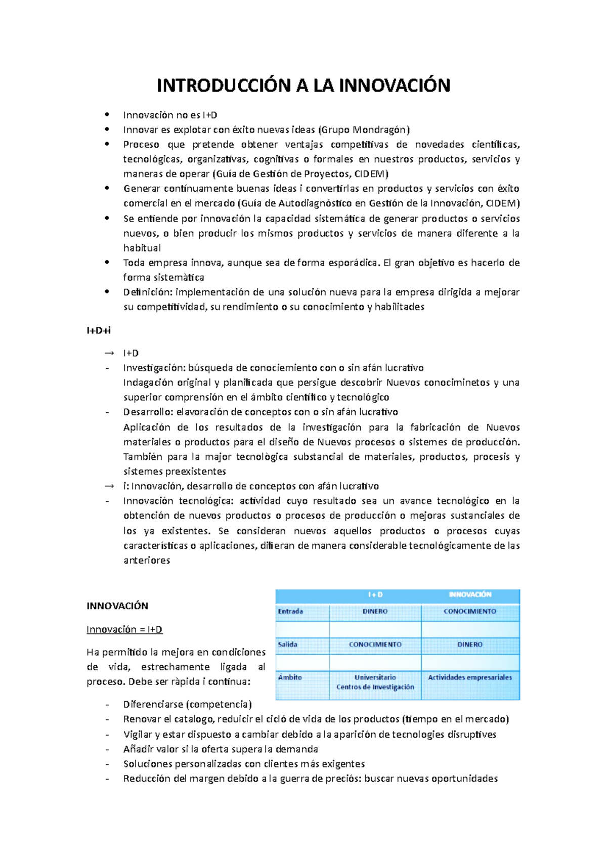 Apunts tema 1 - Apuntes introducción a la innovación - INTRODUCCIÓN A ...