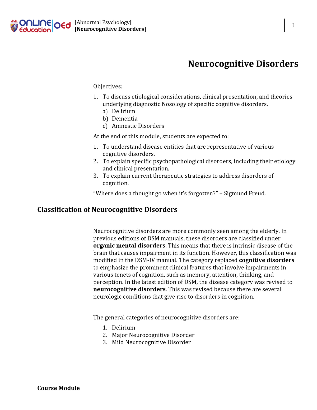 case study 1 for neurocognitive disorders alex