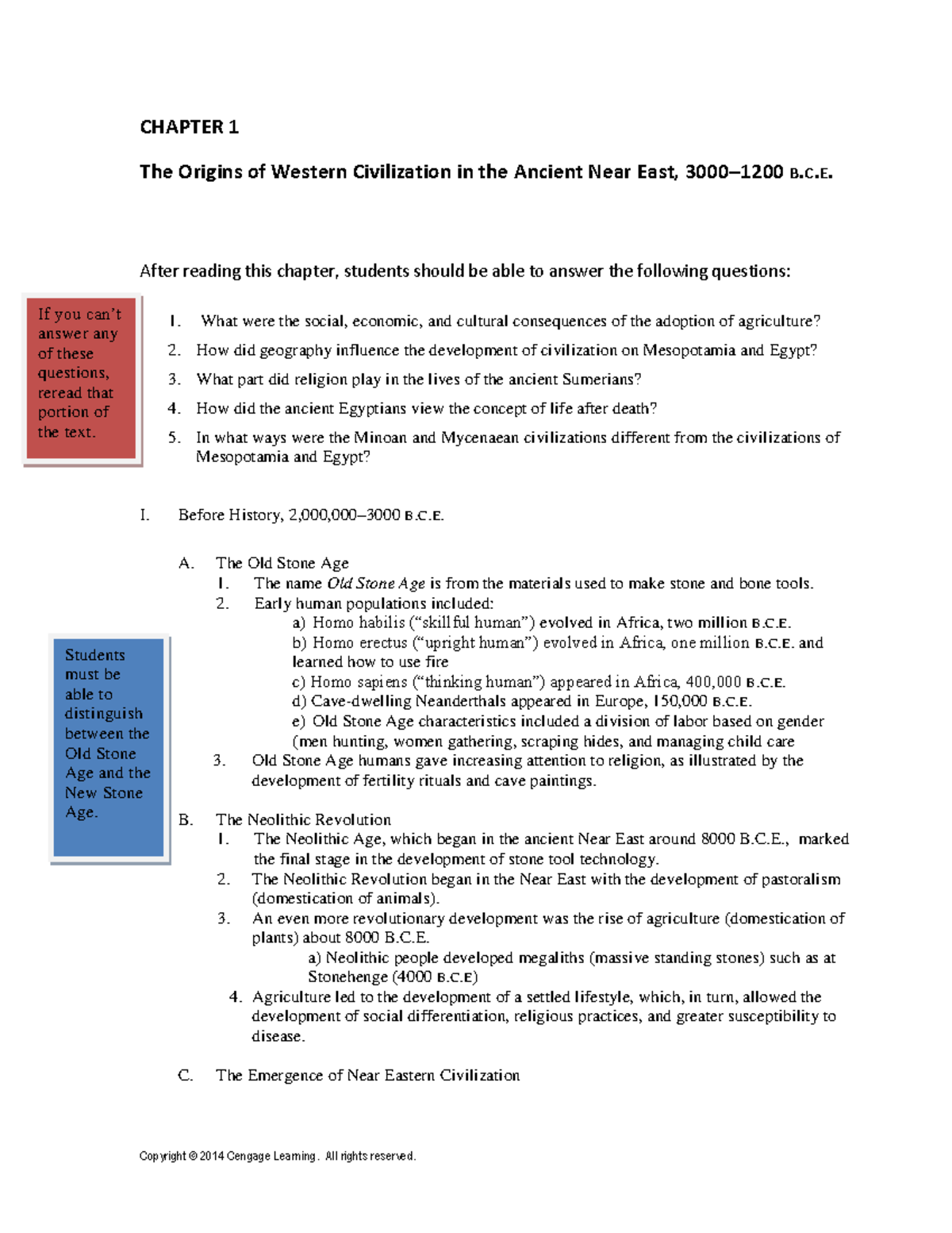 Chapter 01 Outline - CHAPTER 1 The Origins Of Western Civilization In ...