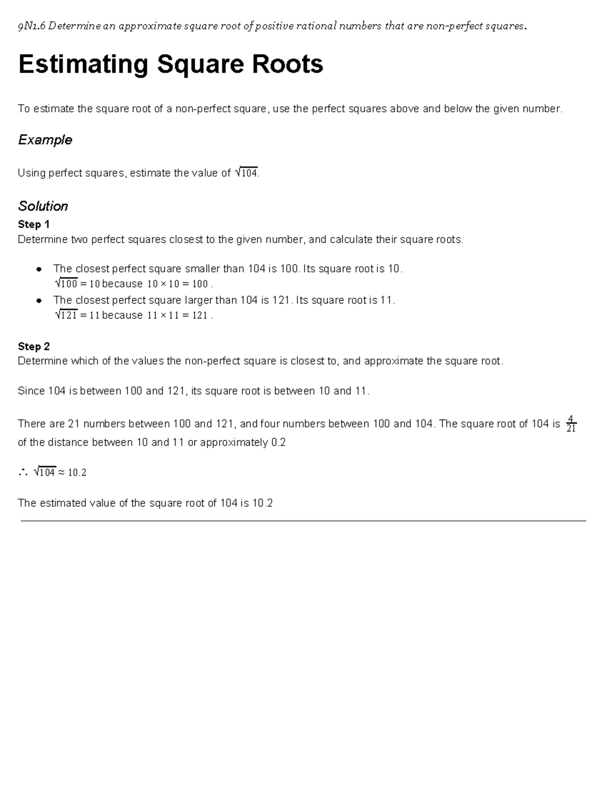 estimating-square-roots-review-notes-9n1-determine-an-approximate